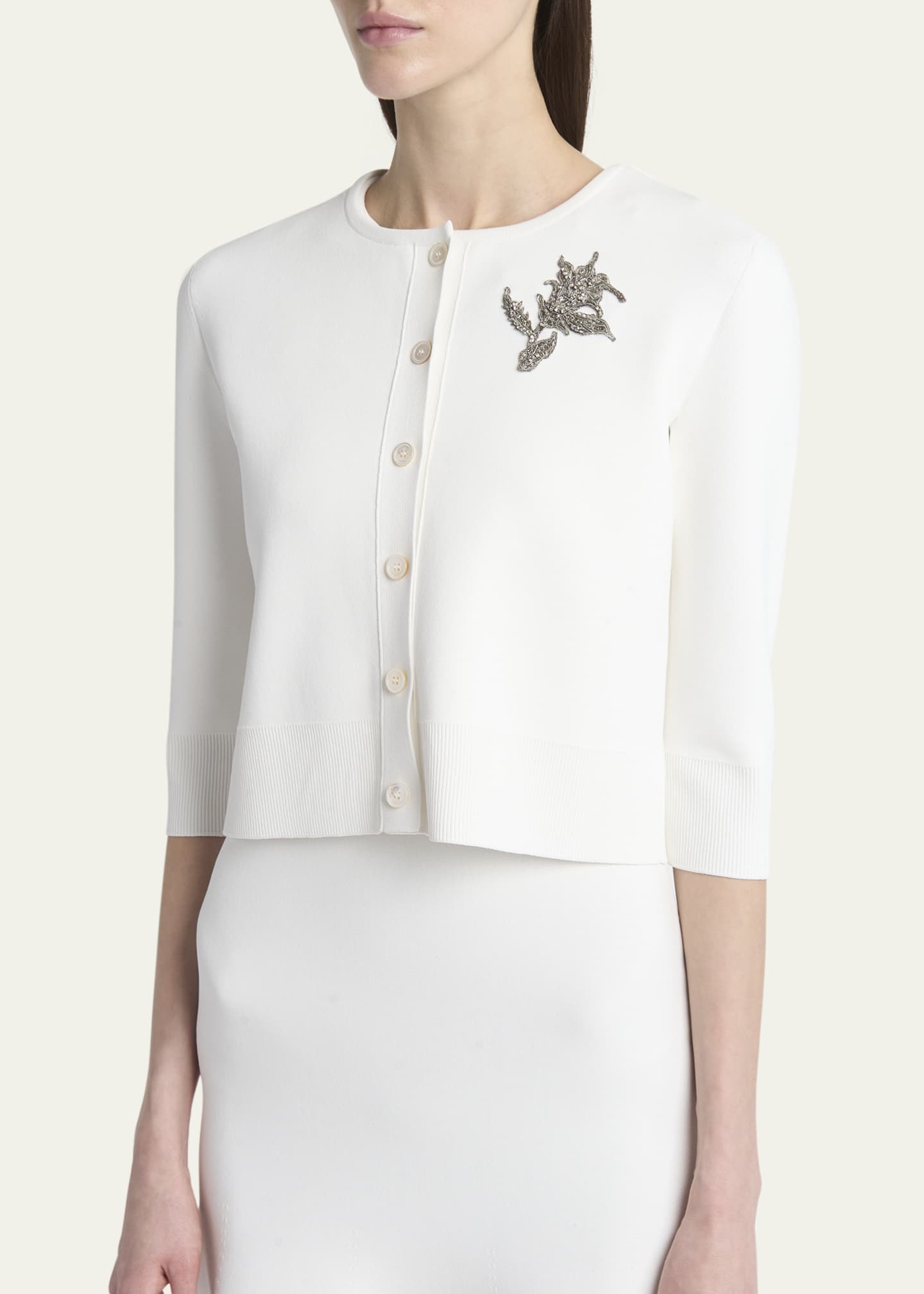 McQueen Floral Crystal Knit Cardigan Image 4 of 5