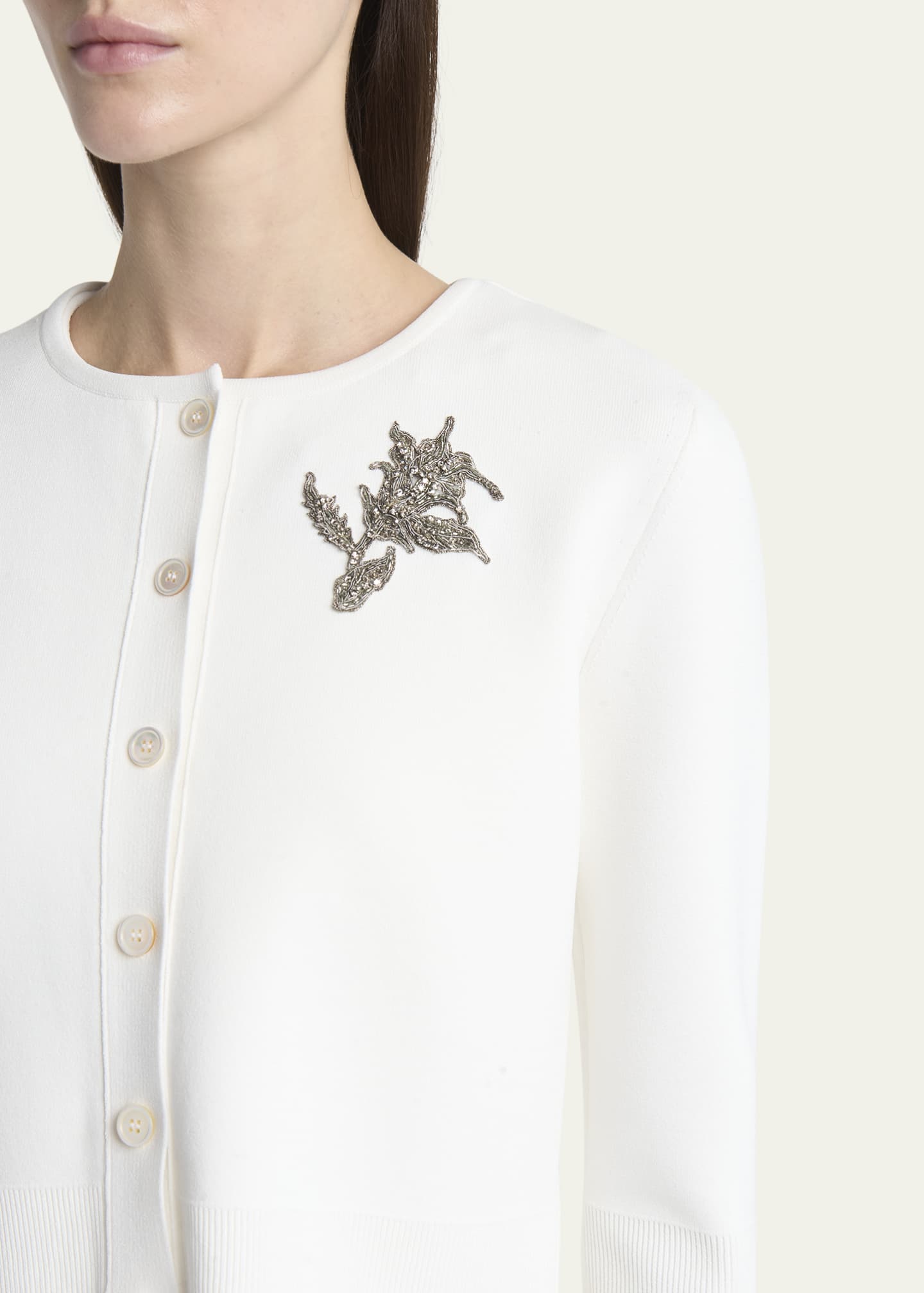 McQueen Floral Crystal Knit Cardigan Image 5 of 5
