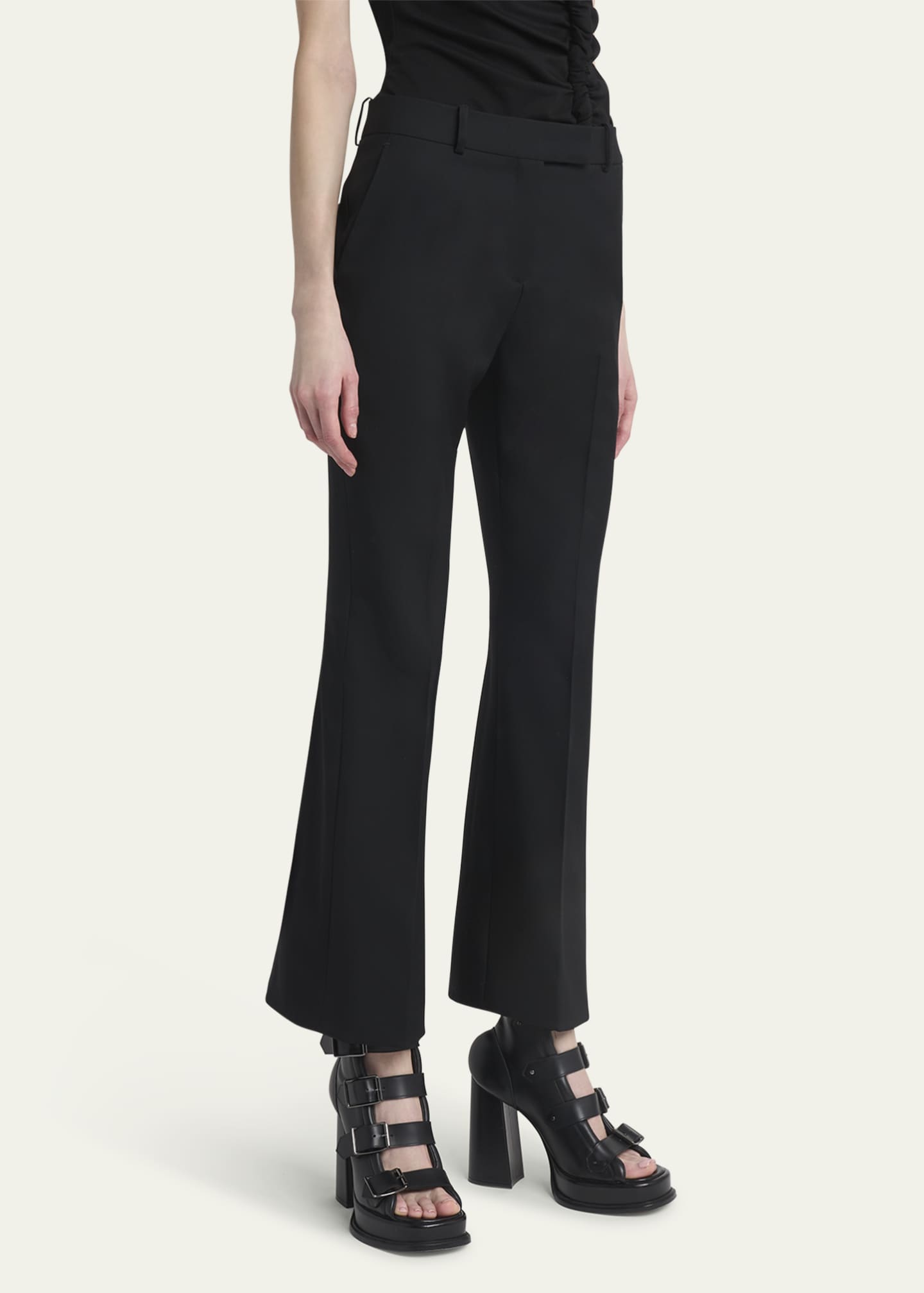 McQueen Tailored Cropped Wool Trousers Image 4 of 5