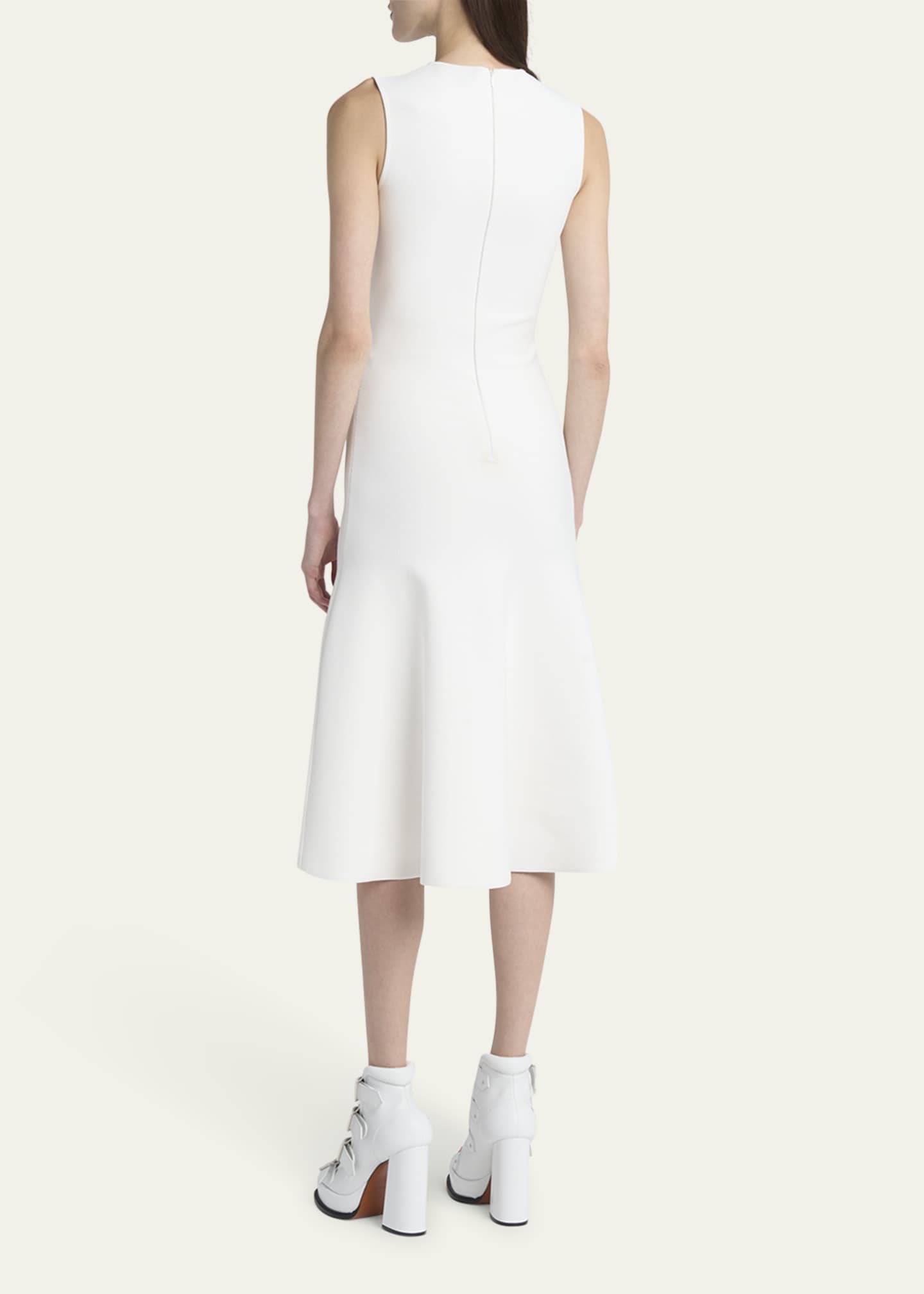 McQueen Crystal Embroidered Sleeveless Flared Midi Dress Image 3 of 5