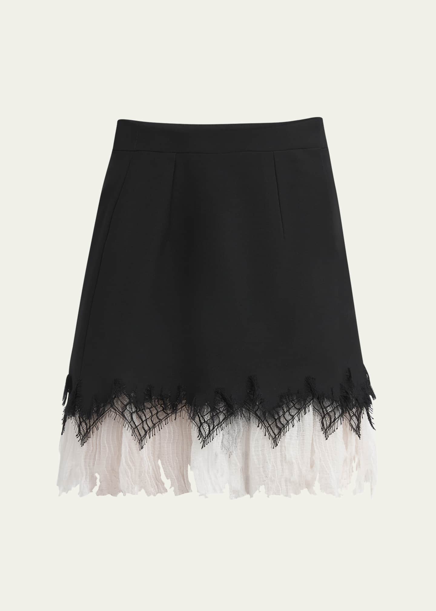 McQueen Lace Ruffle Hem Mini Skirt Image 1 of 5