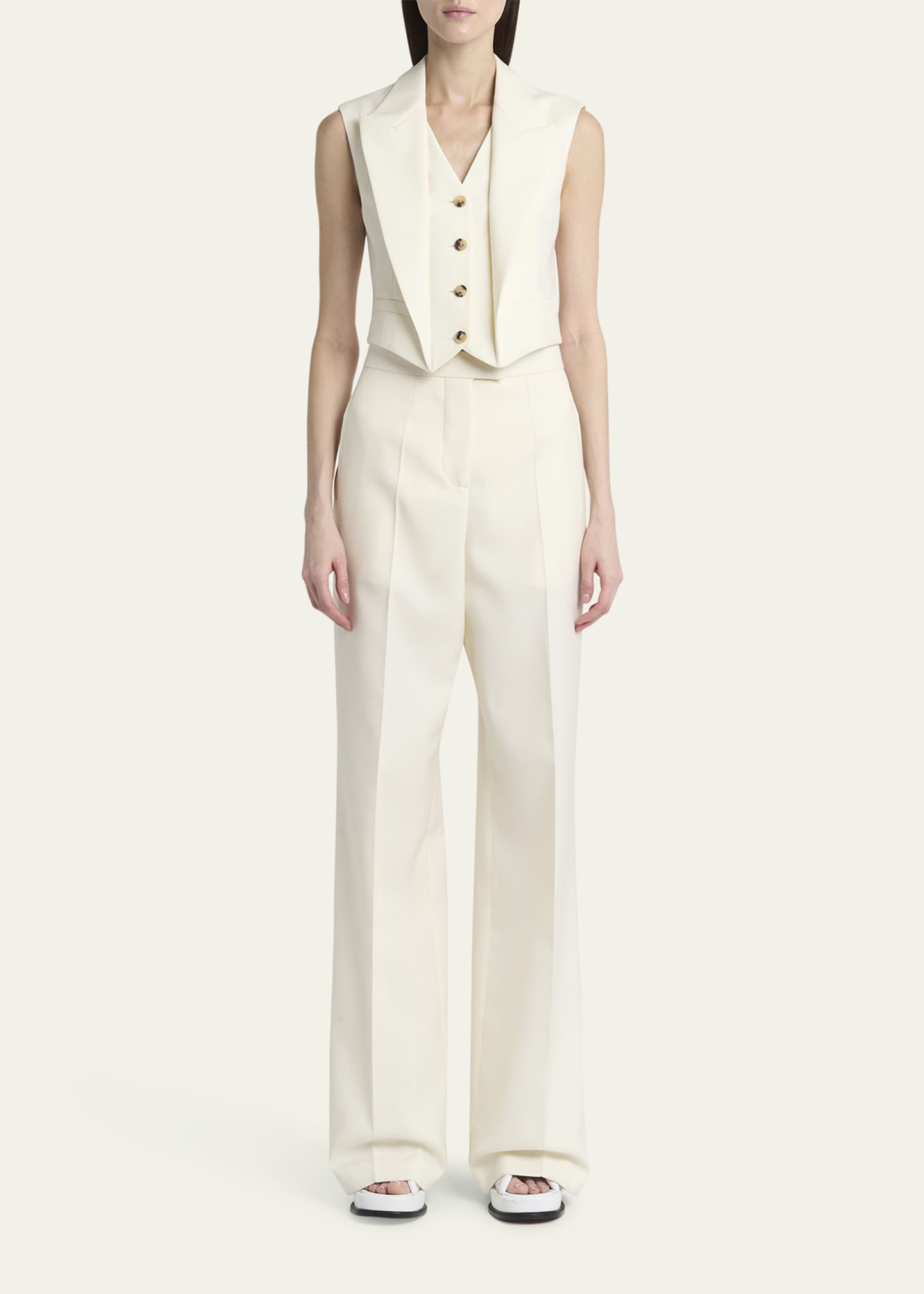 McQueen Upturned Lapel Crop Vest Image 2 of 5