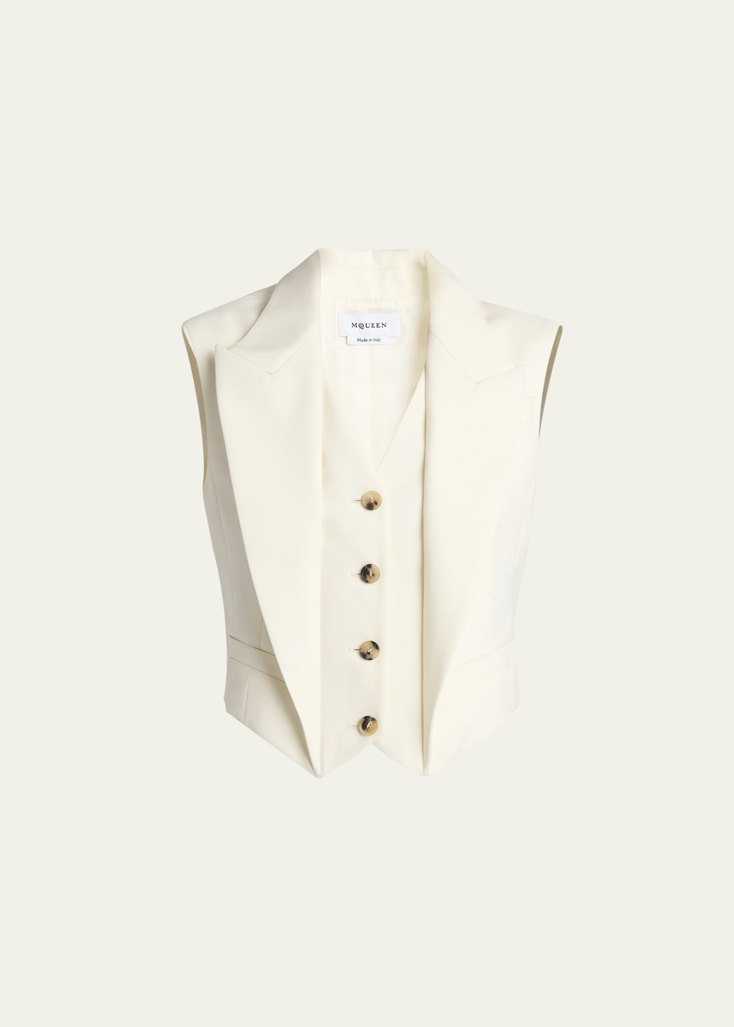 McQueen Upturned Lapel Crop Vest Image 1 of 5