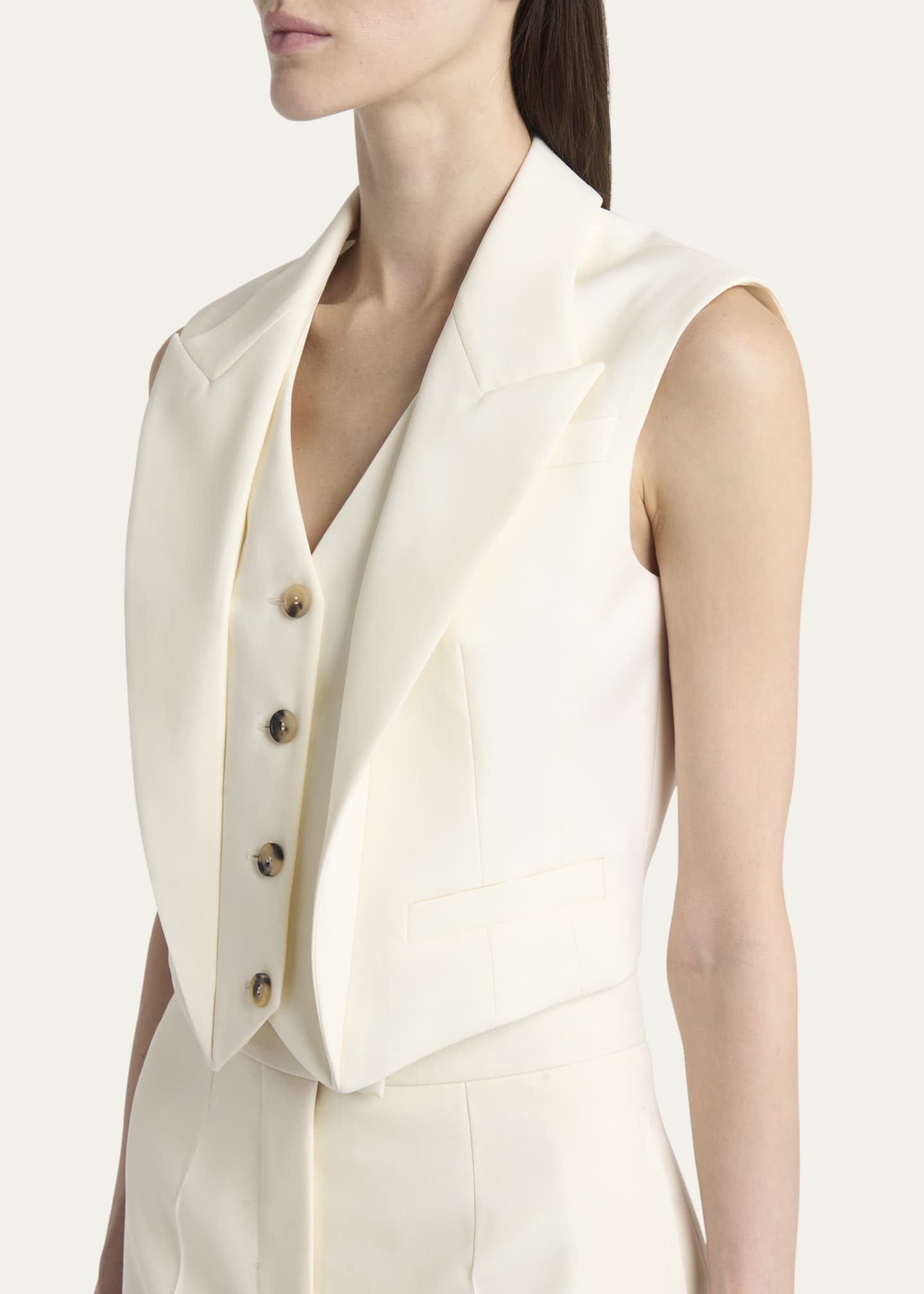 McQueen Upturned Lapel Crop Vest Image 5 of 5