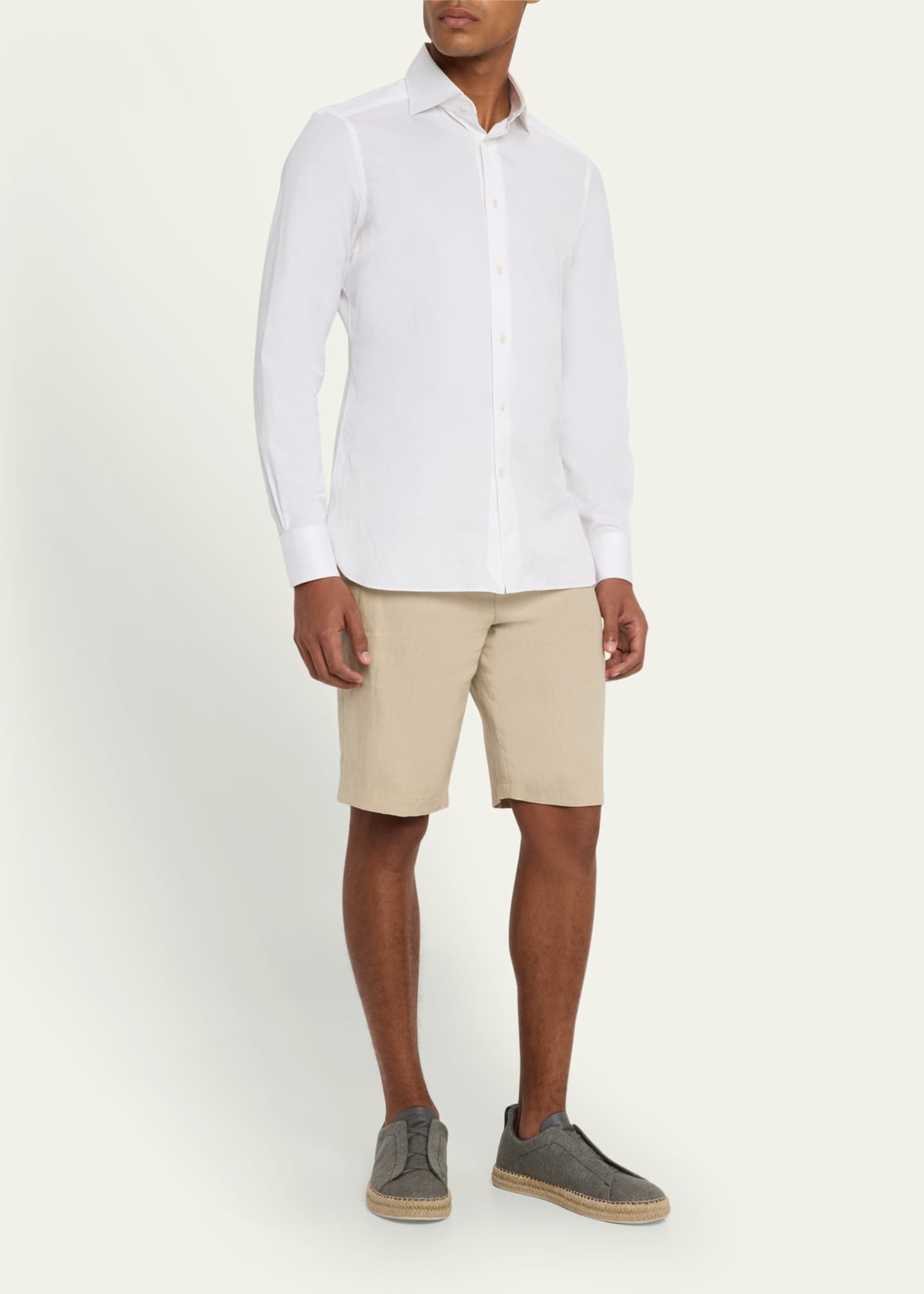 Ermenegildo Zegna ライトベージュパンツ 定価 10万ほど ZEGNA Men's Linen-Blend Triple Stitch Espadrilles - Bergdorf Goodman