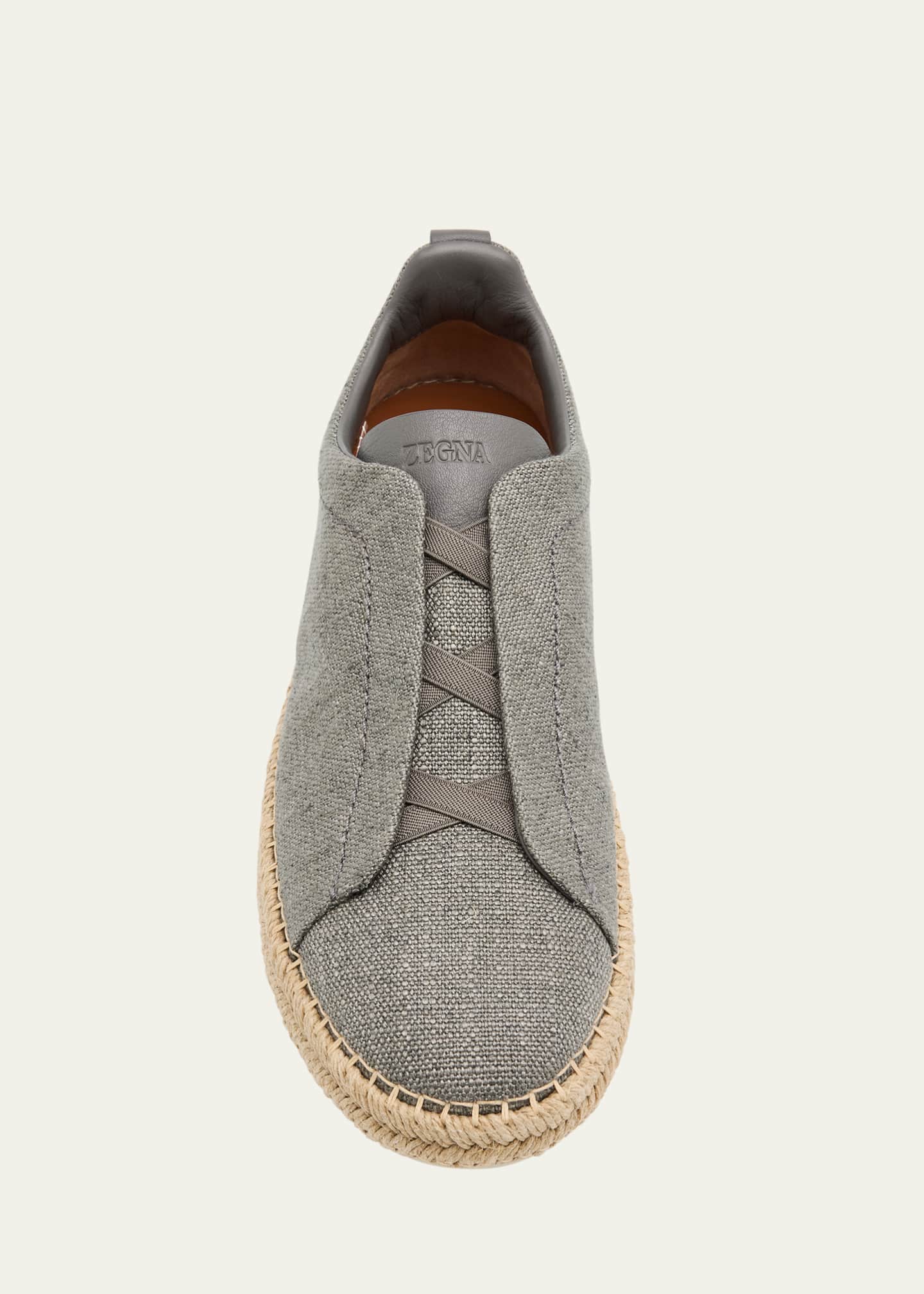 ZEGNA Men's Linen-Blend Triple Stitch Espadrilles - Bergdorf Goodman