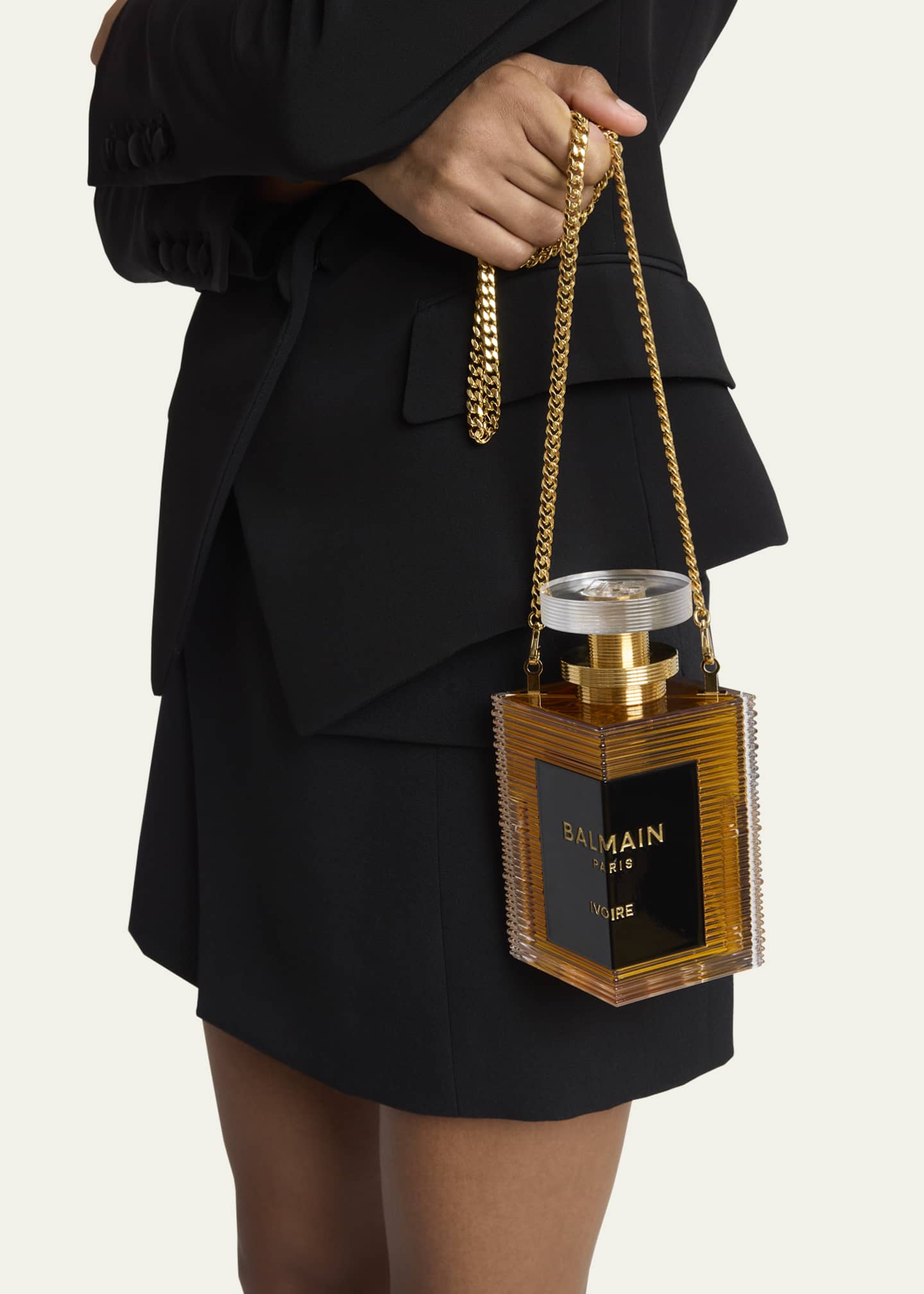 Balmain Perfume Clutch Bag in Resin and Brass Image 2 of 6