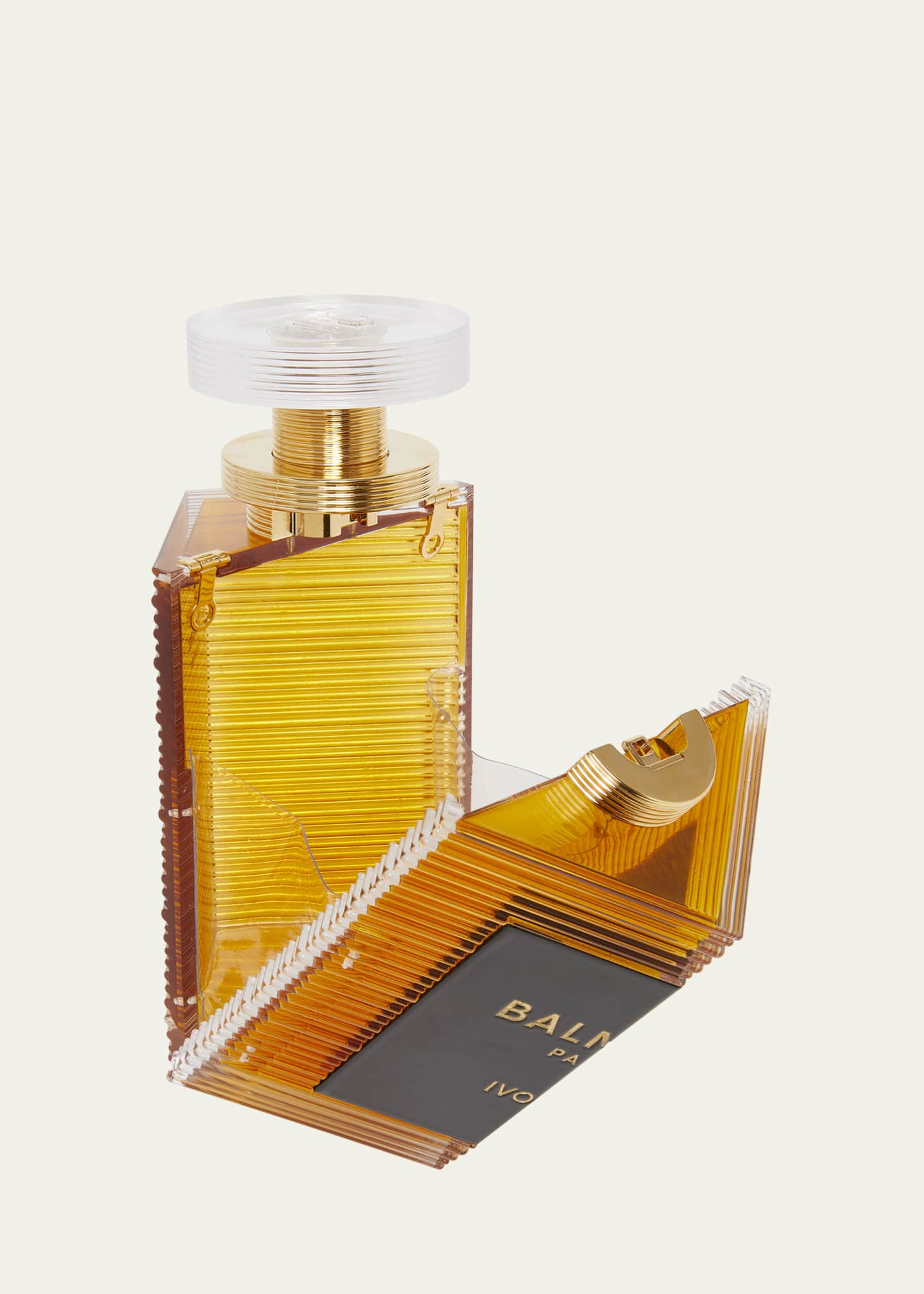 Balmain Perfume Clutch Bag in Resin and Brass Image 4 of 6