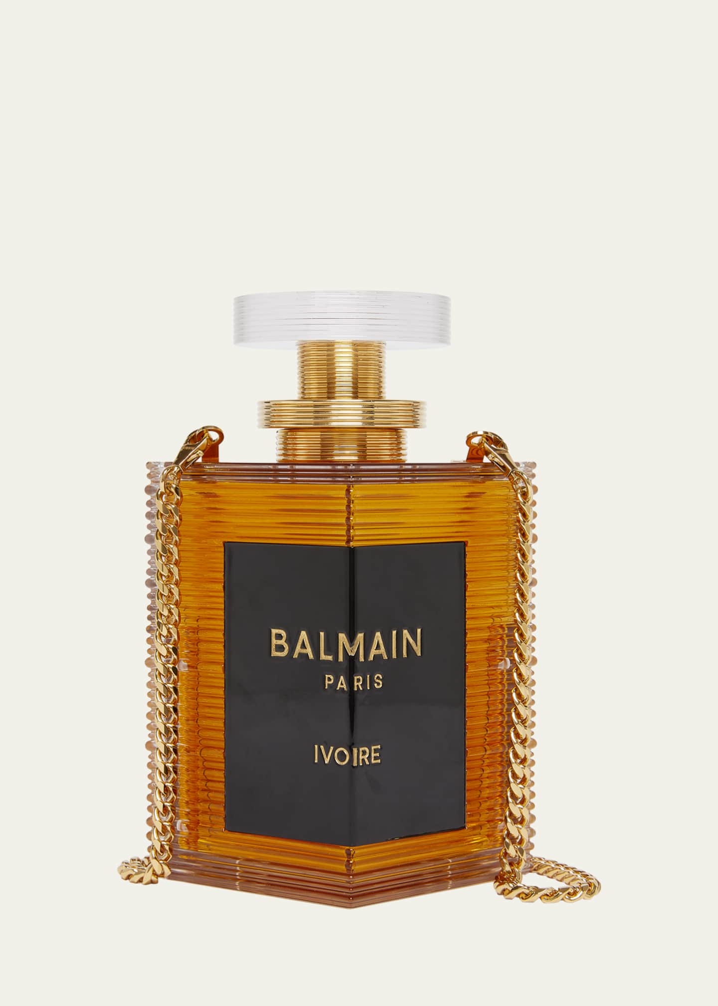 Balmain Perfume Clutch Bag in Resin and Brass Image 1 of 6