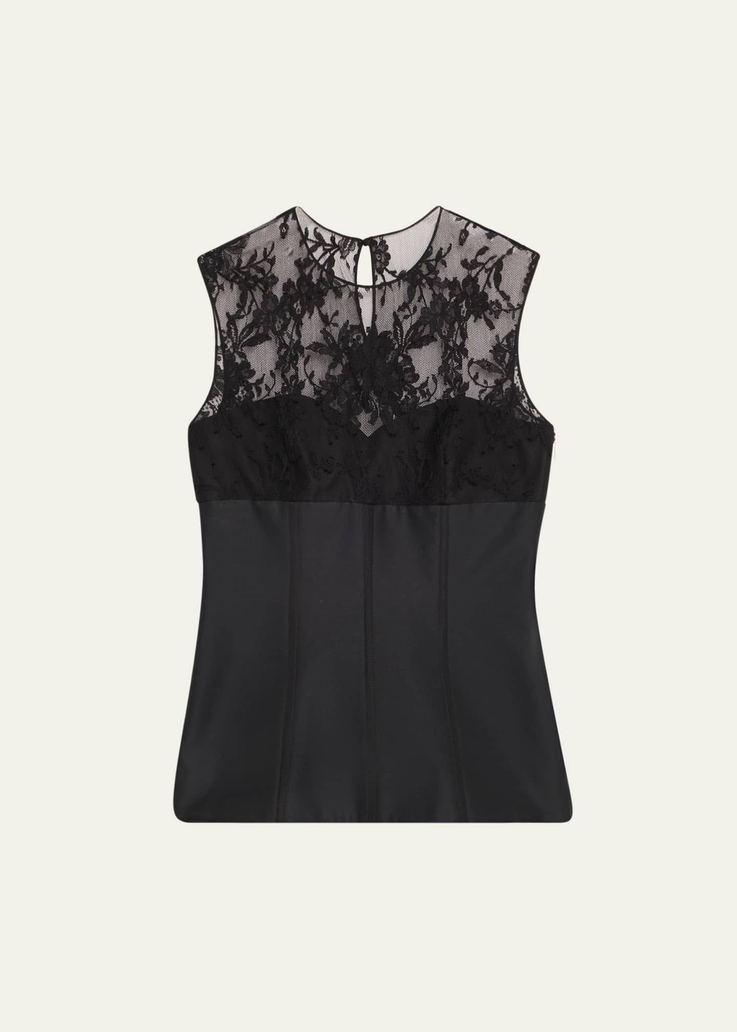 McQueen Lace-Detail Peplum Corset Top Image 1 of 5