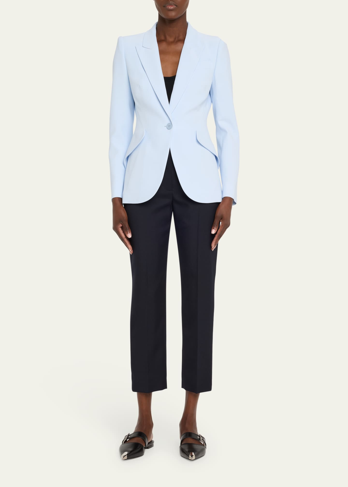 McQueen Mid-Rise Straight-Leg Crop Trousers Image 2 of 5