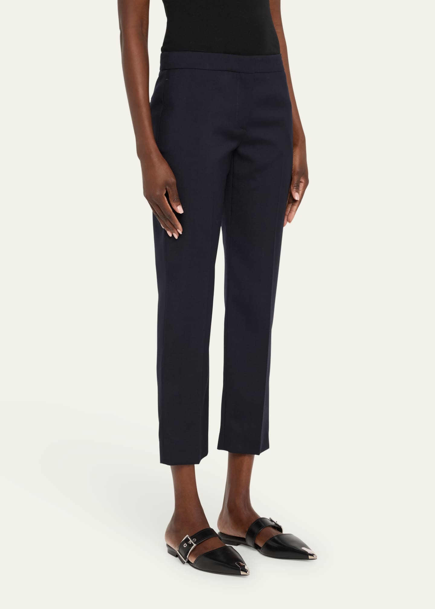 McQueen Mid-Rise Straight-Leg Crop Trousers Image 4 of 5
