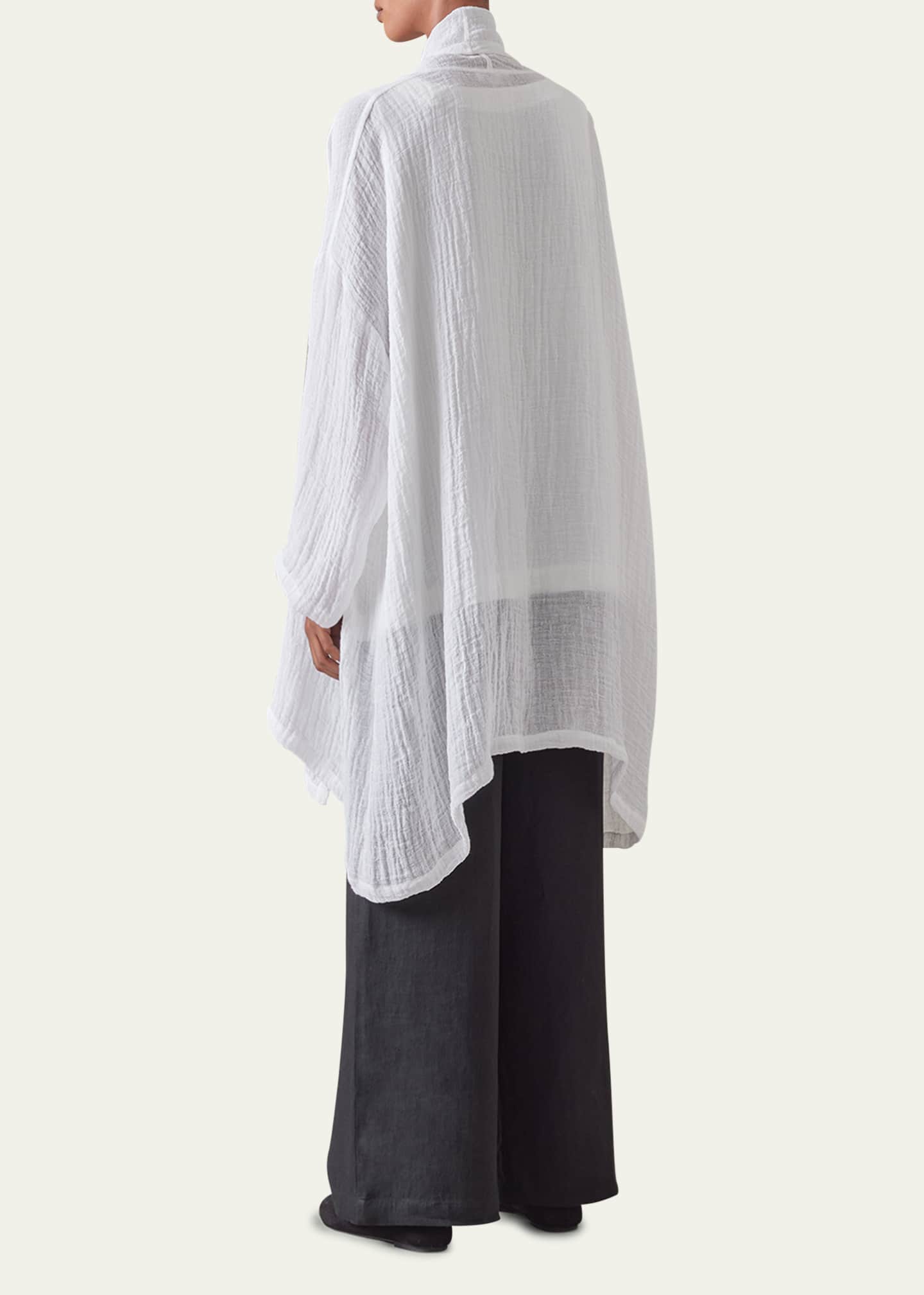 Eskandar Wide A-Line Scrunch Shawl Collar Jacket (Long Plus Length) Image 3 of 5