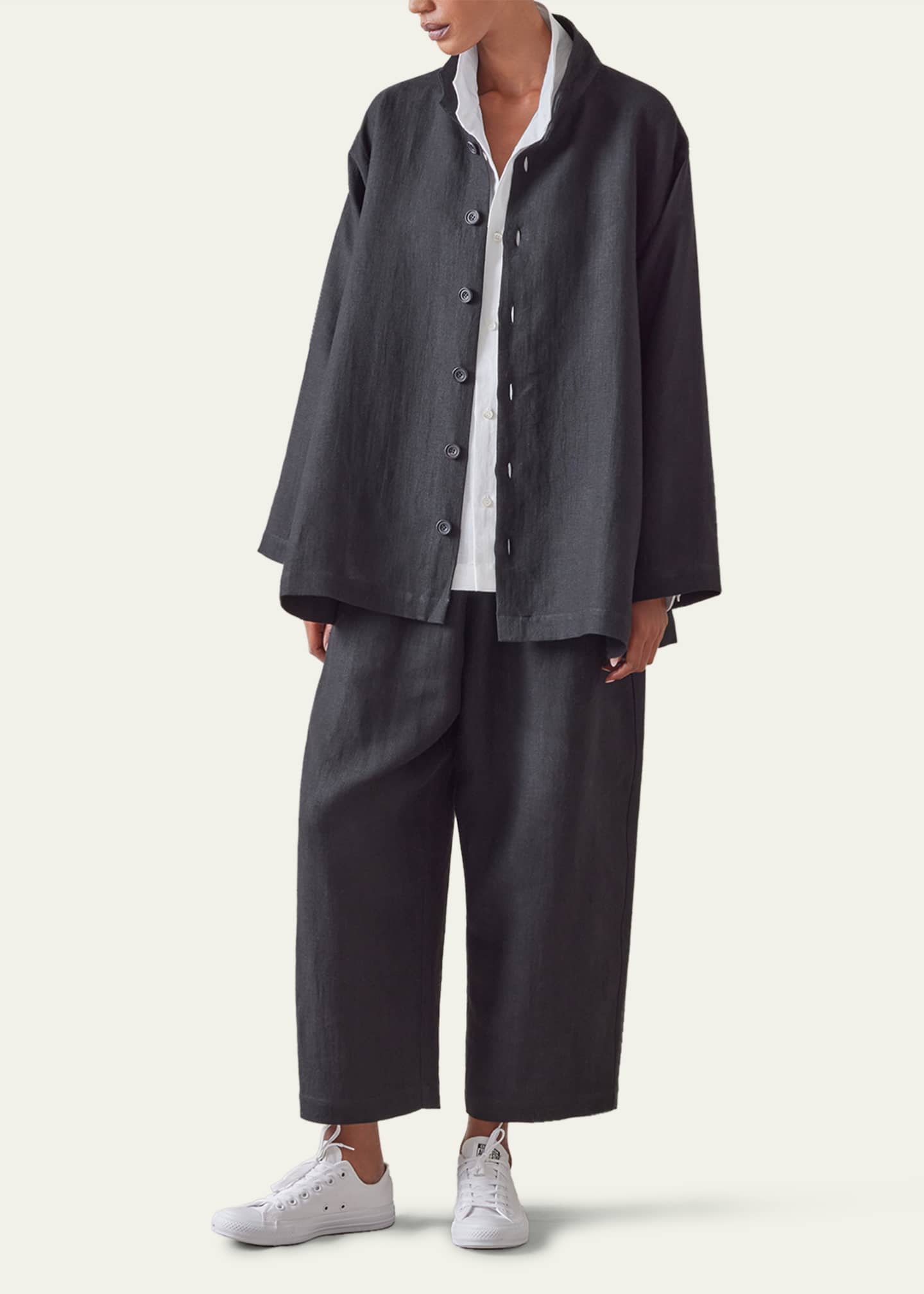 Eskandar Caucasus Jacket with Notch Collar (Long Length) Image 2 of 4