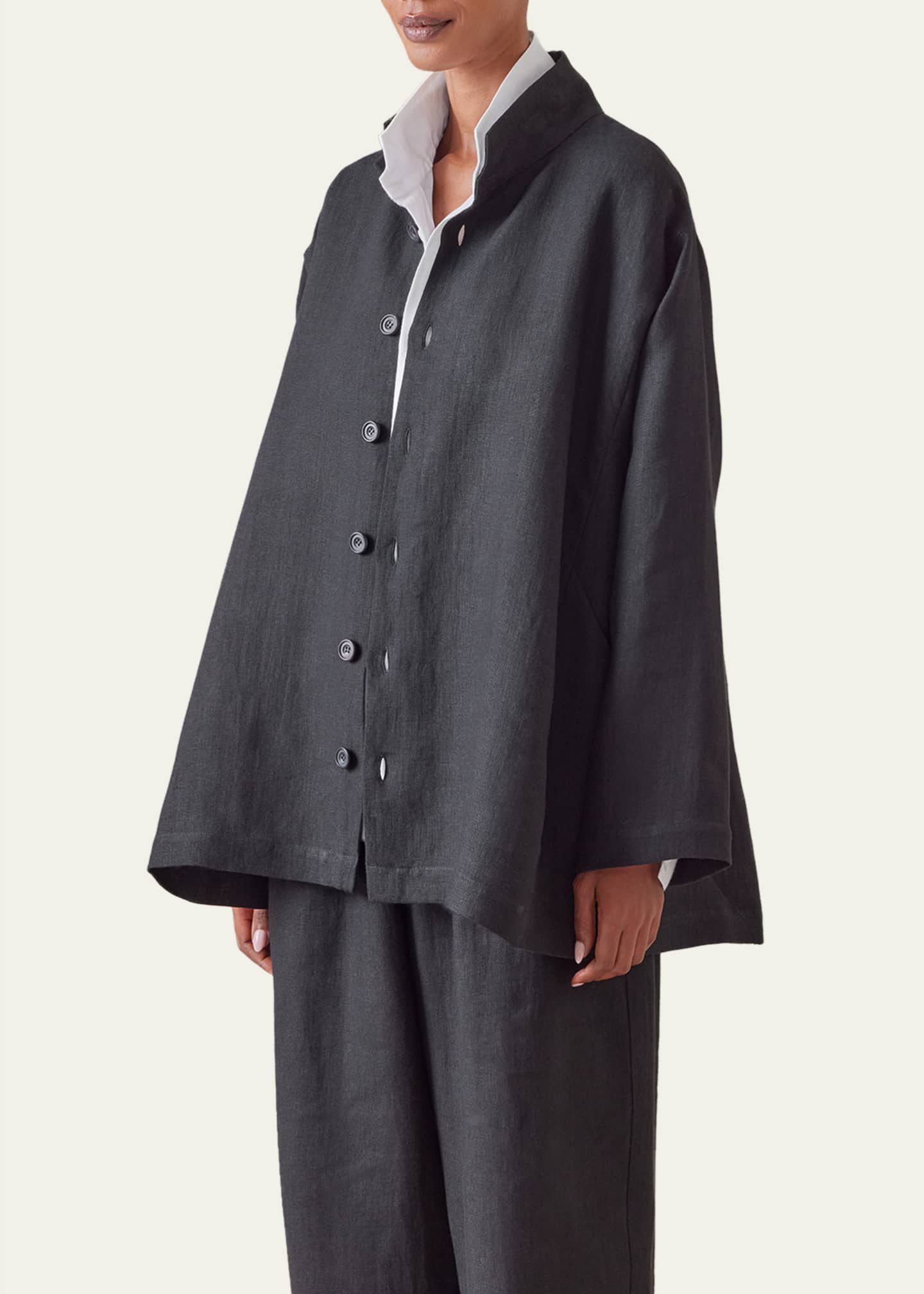 Eskandar Caucasus Jacket with Notch Collar (Long Length) Image 4 of 4