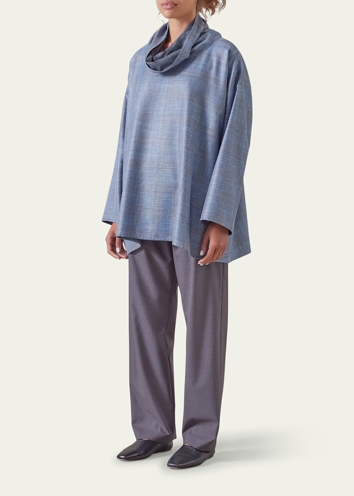 Eskandar Angled-To-Front Monks Top (Long Length) Image 2 of 5