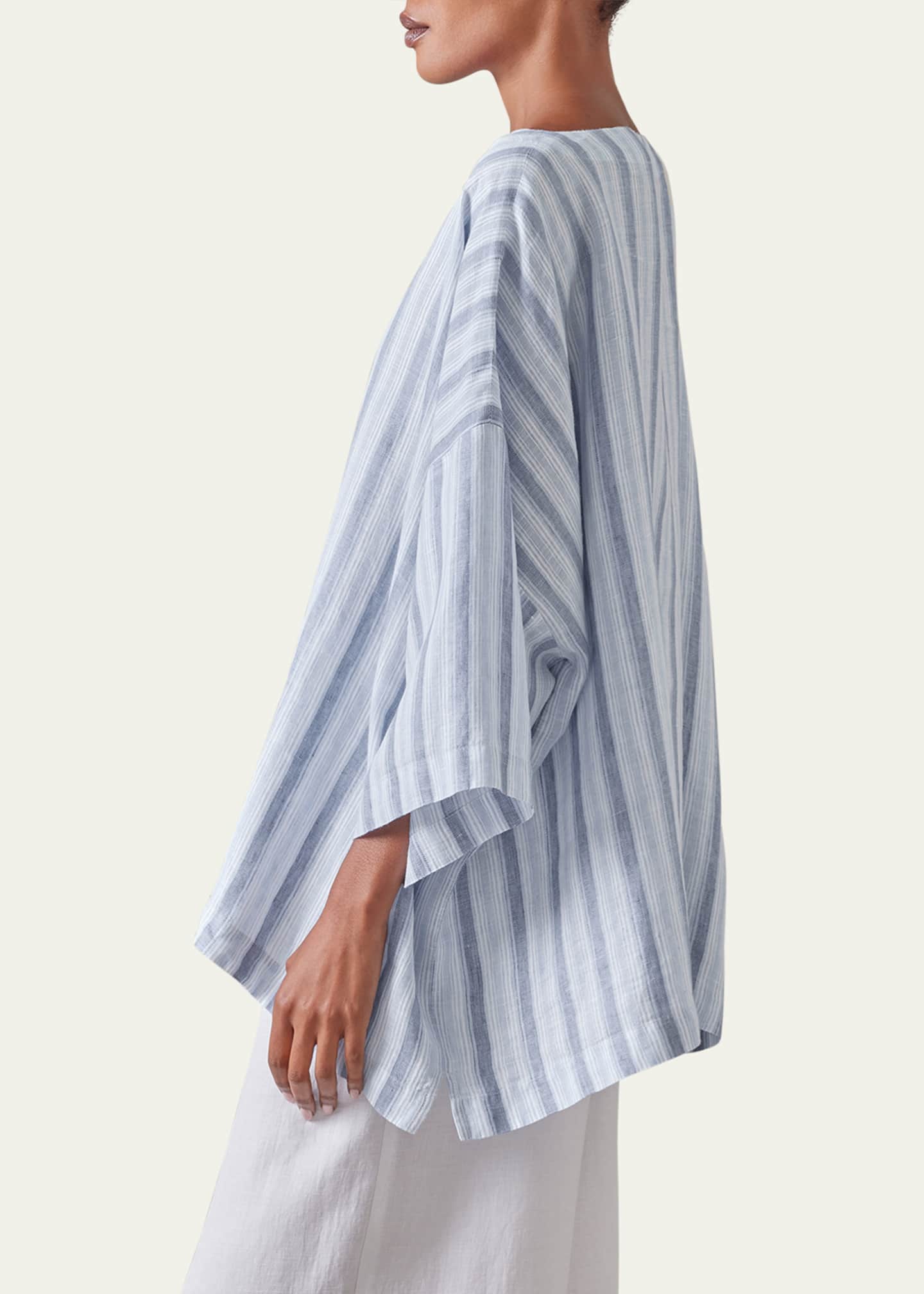 Eskandar Three-Quarter Sleeve Scoop Neck Tunic (Mid Plus Length) Image 4 of 5