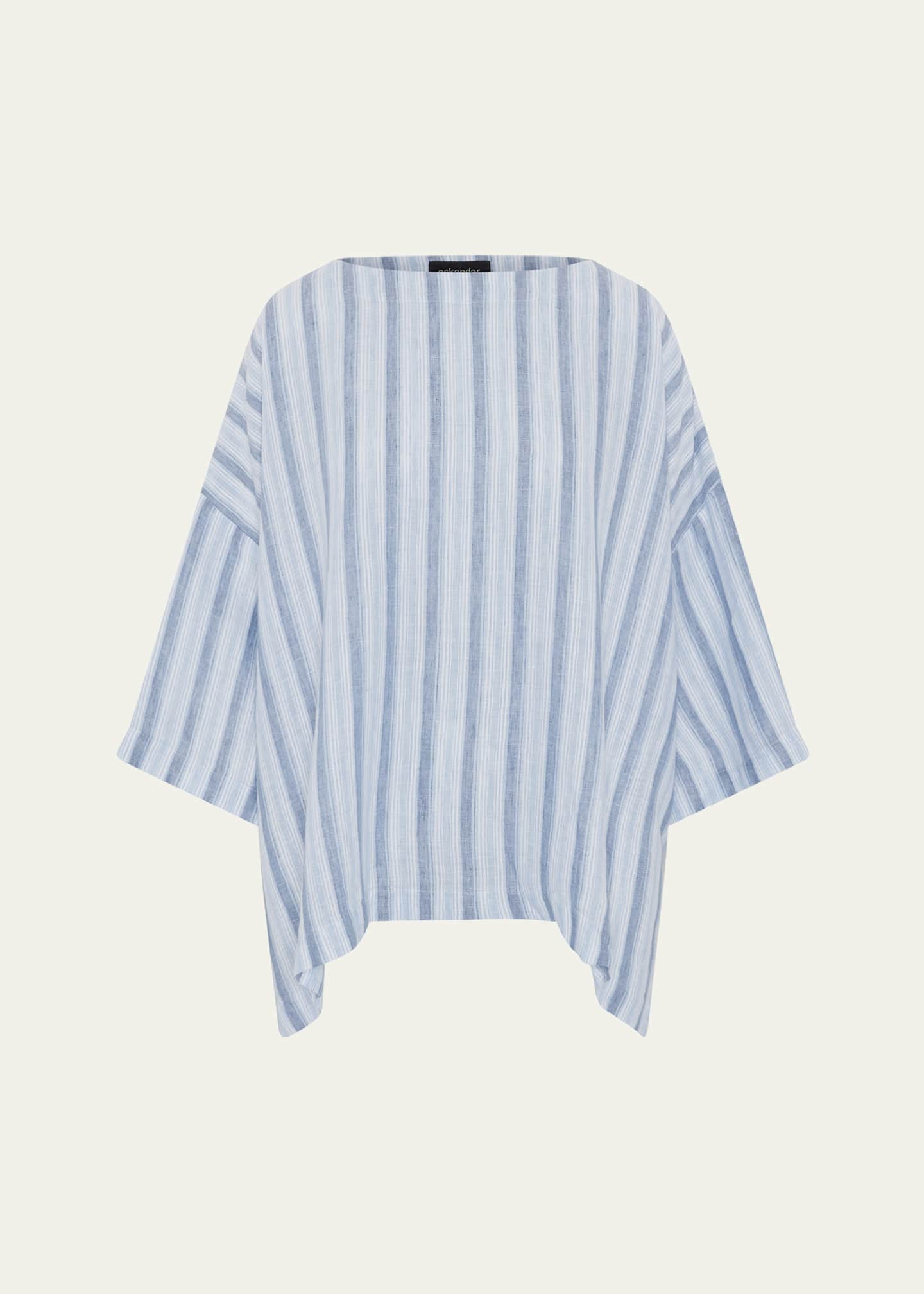 Eskandar Three-Quarter Sleeve Scoop Neck Tunic (Mid Plus Length) Image 1 of 5