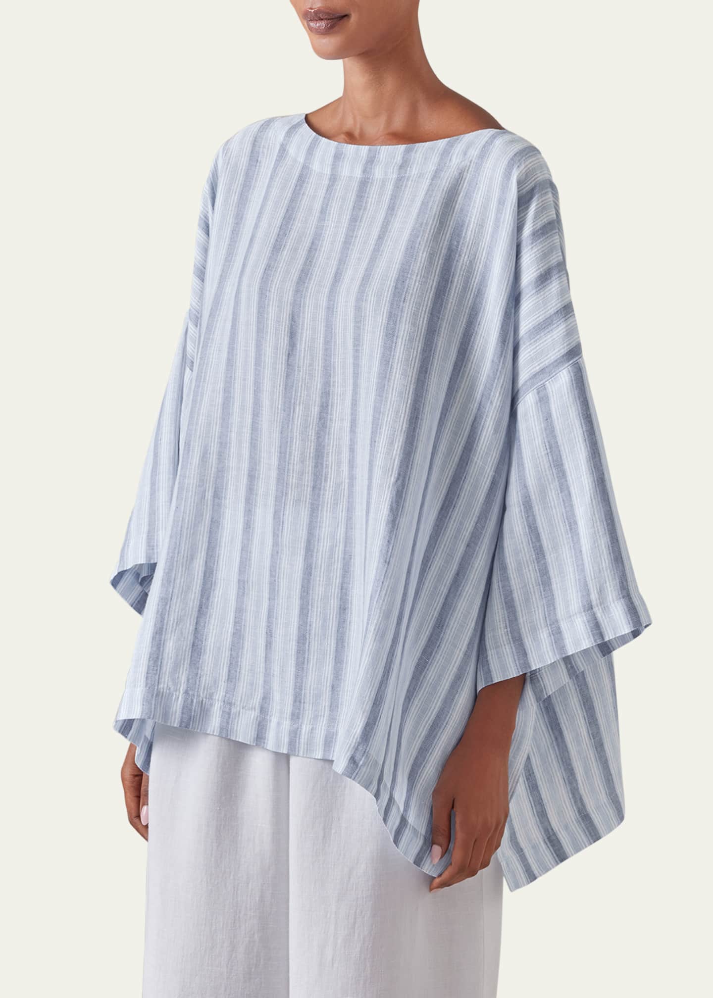 Eskandar Three-Quarter Sleeve Scoop Neck Tunic (Mid Plus Length) Image 5 of 5