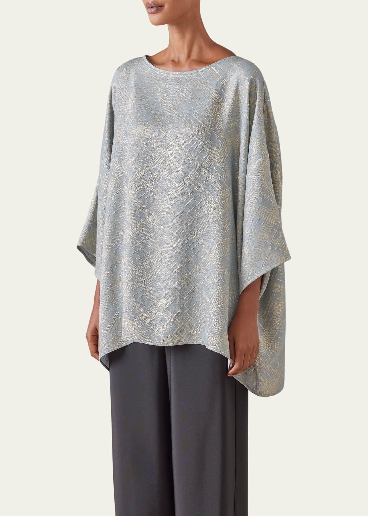 Eskandar Three-Quarter Sleeve Bateau Neck Tunic (Long Length) Image 2 of 4