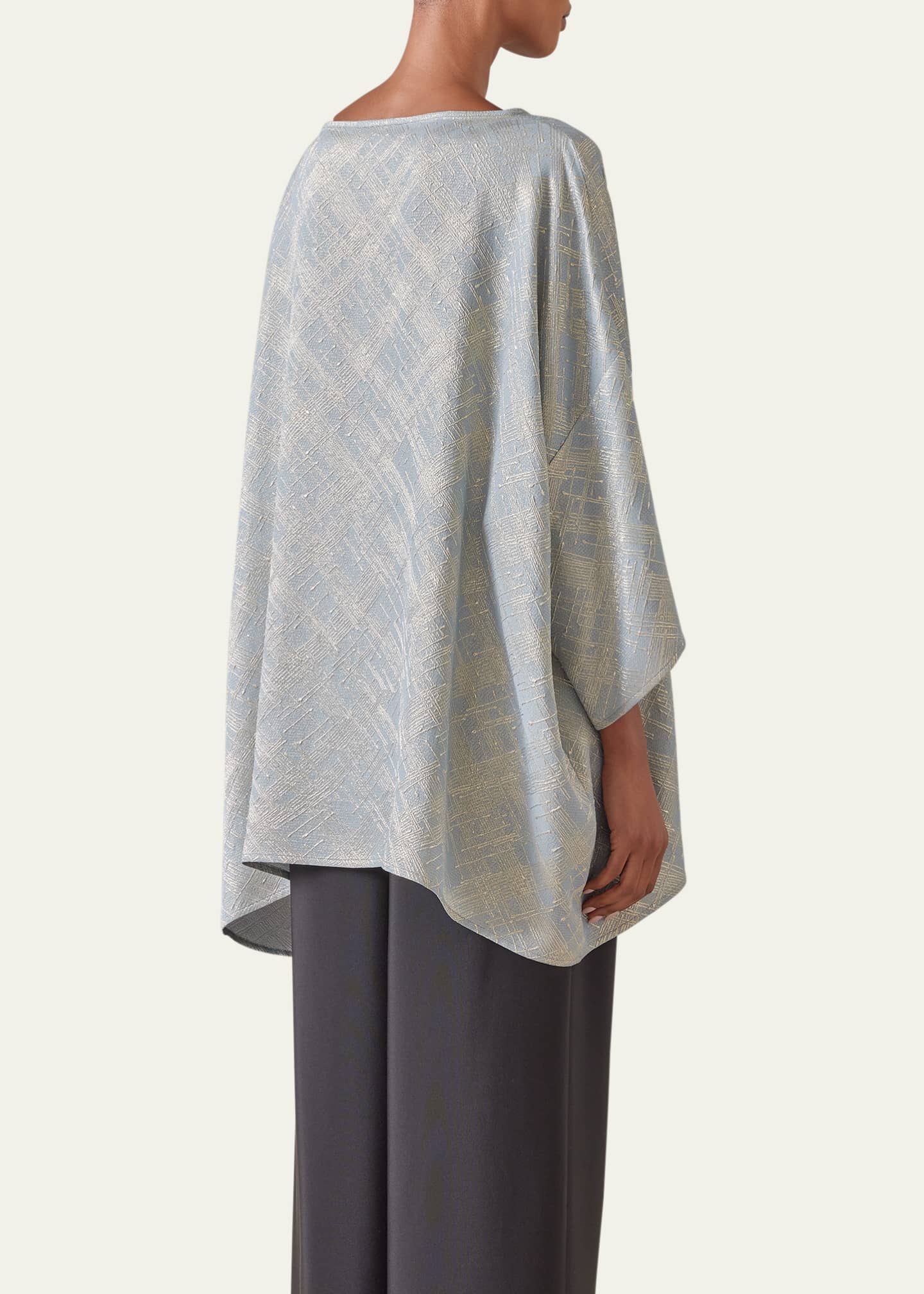 Eskandar Three-Quarter Sleeve Bateau Neck Tunic (Long Length) Image 3 of 4