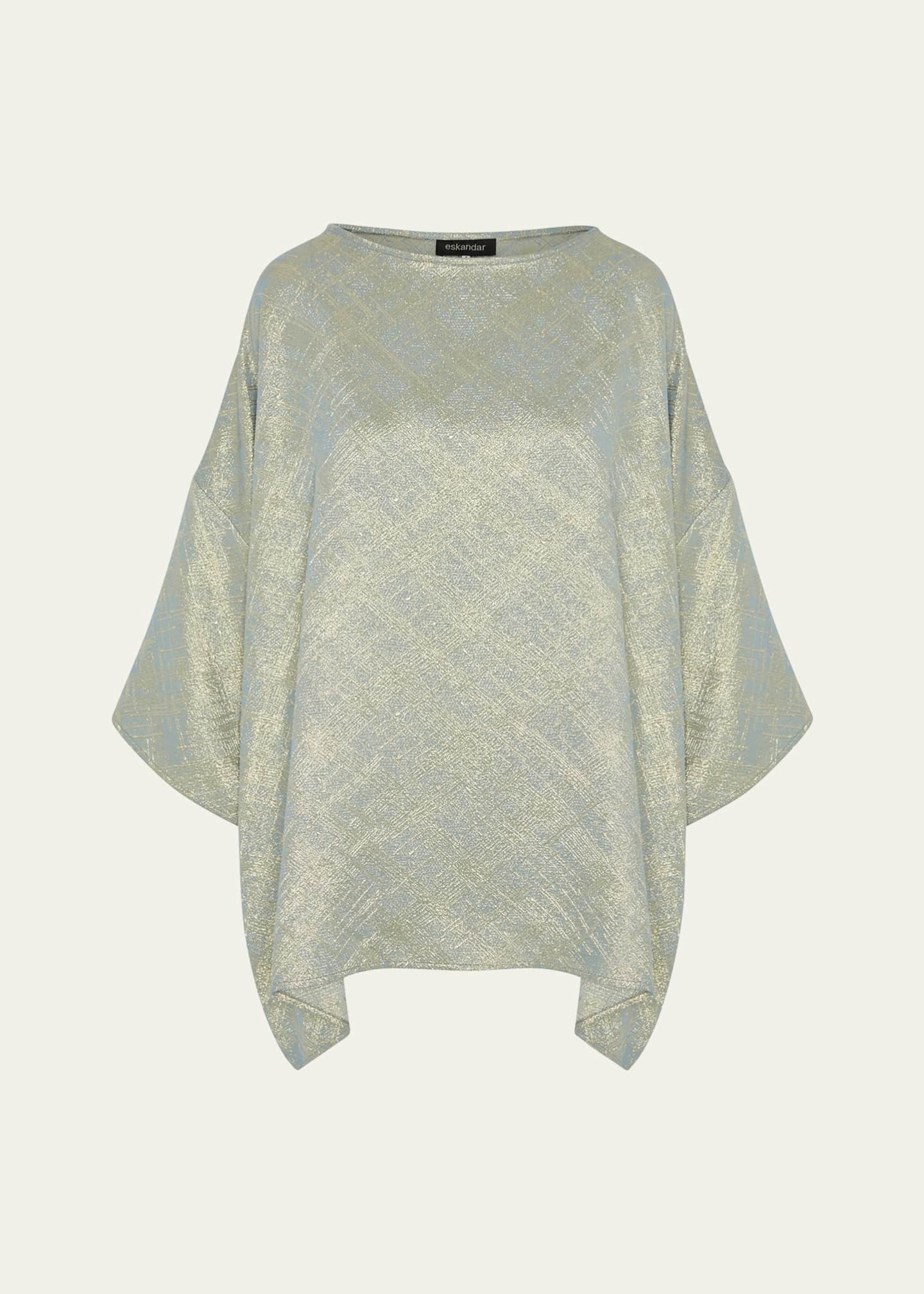 Eskandar Three-Quarter Sleeve Bateau Neck Tunic (Long Length) Image 1 of 4