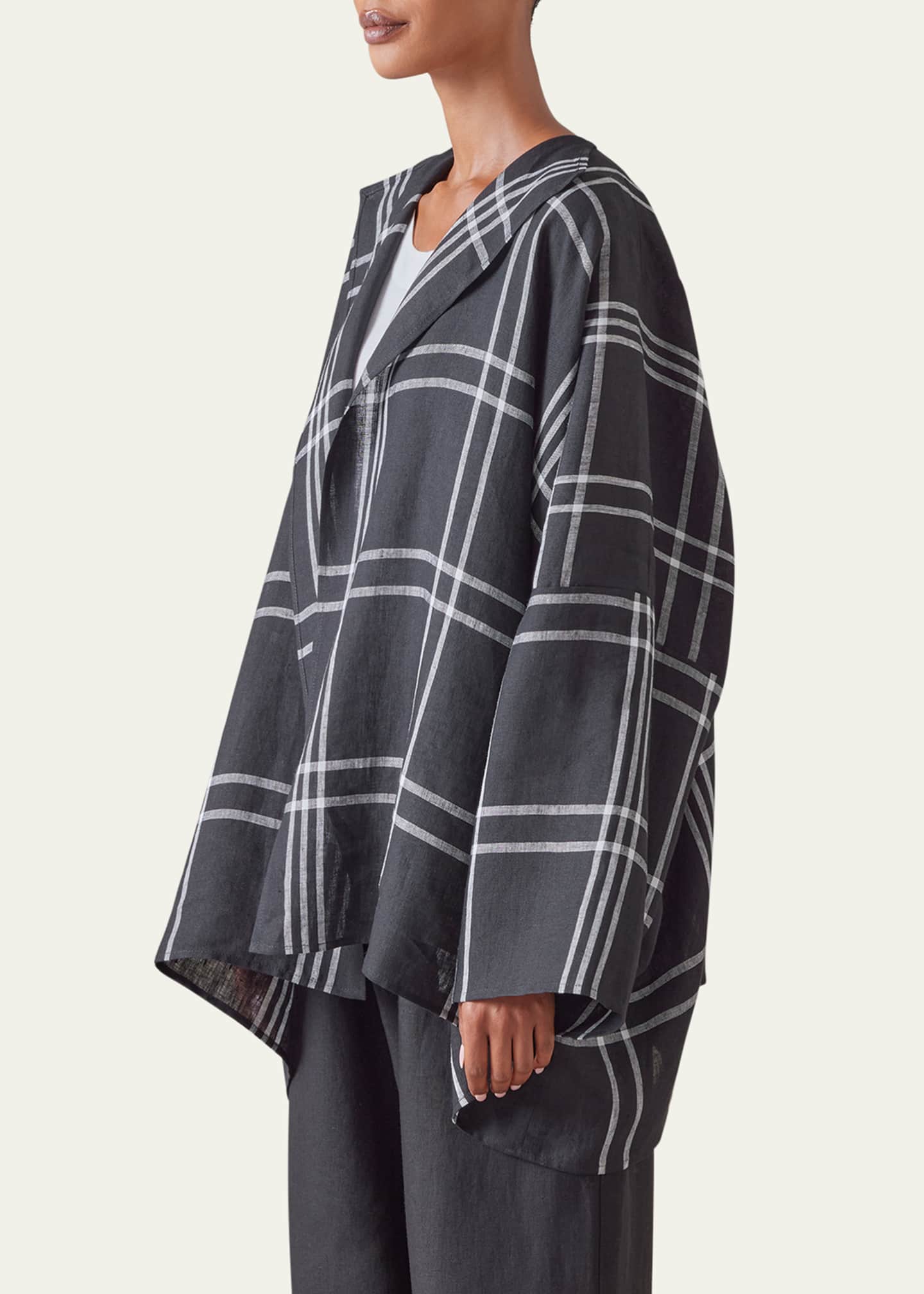 Eskandar Plaid Jacket (Long Length) Image 4 of 5