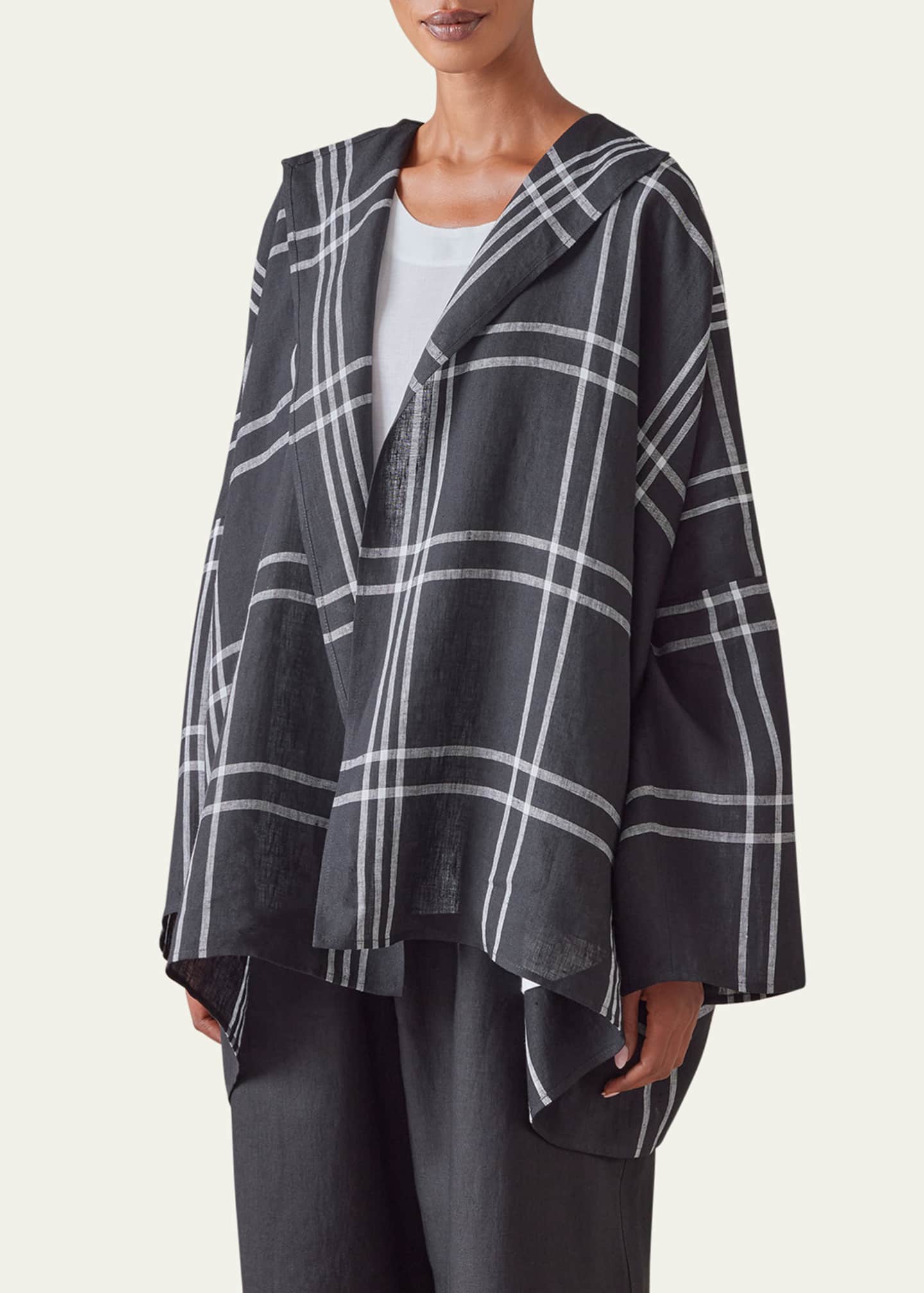 Eskandar Plaid Jacket (Long Length) Image 5 of 5