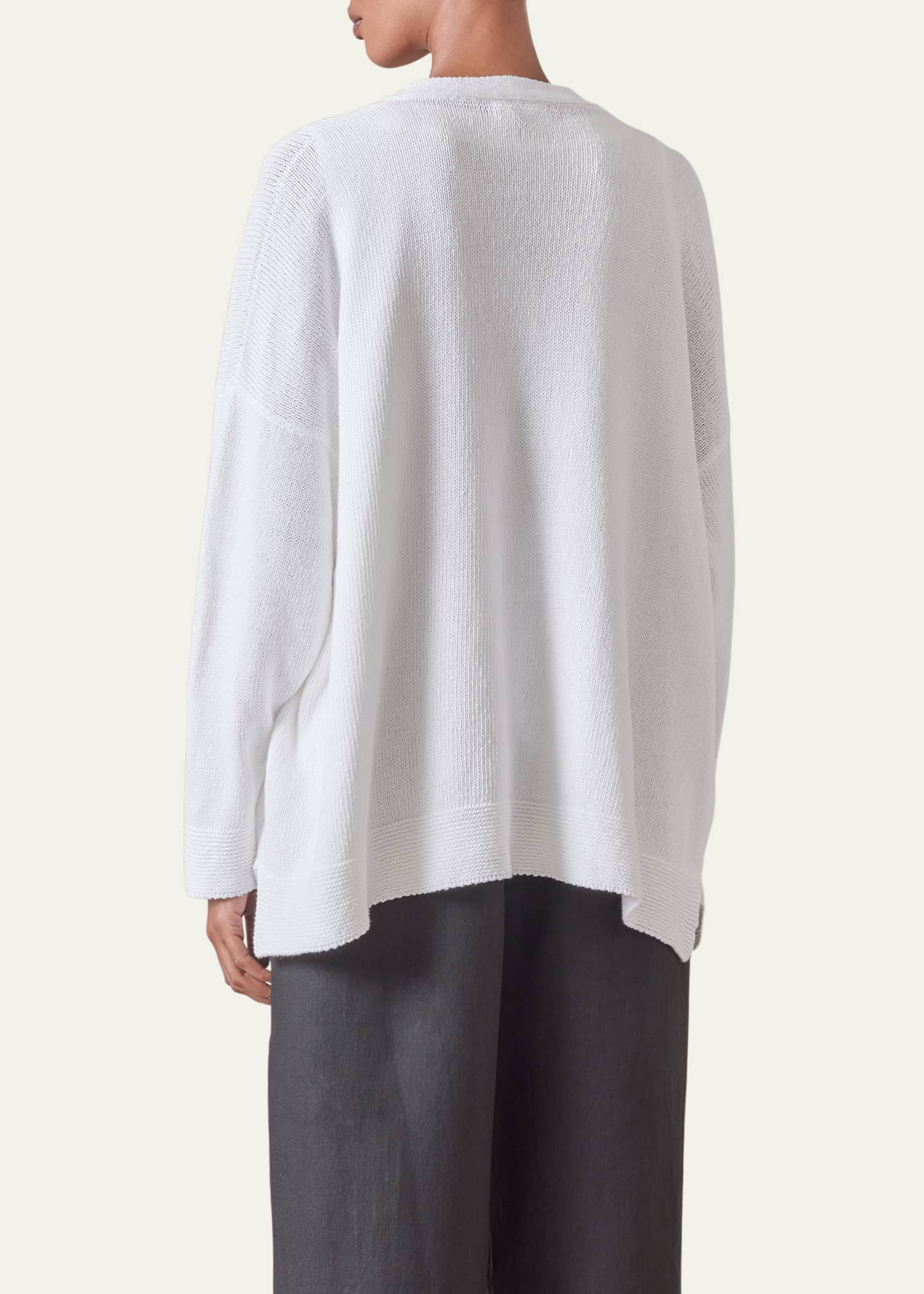 Eskandar V-Neck Cardigan (Mid Length) Image 3 of 5