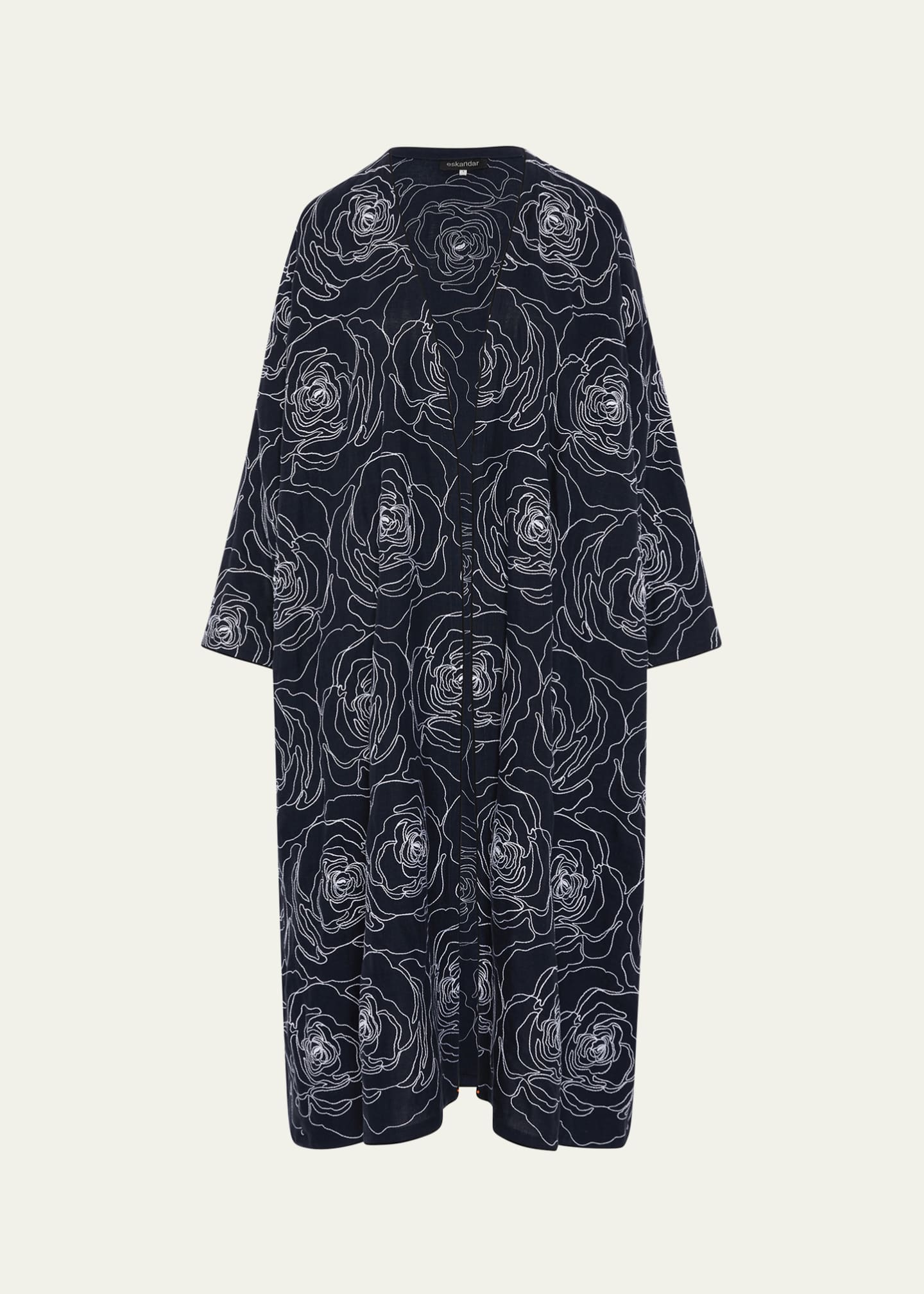 Eskandar Wide A-Line V Neck Open Coat Image 1 of 5