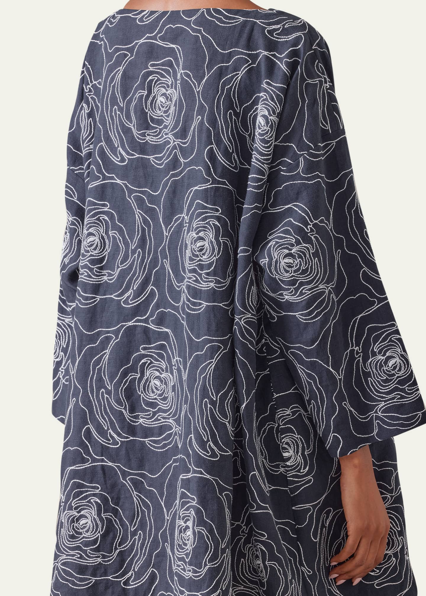 Eskandar Wide A-Line V Neck Open Coat Image 5 of 5