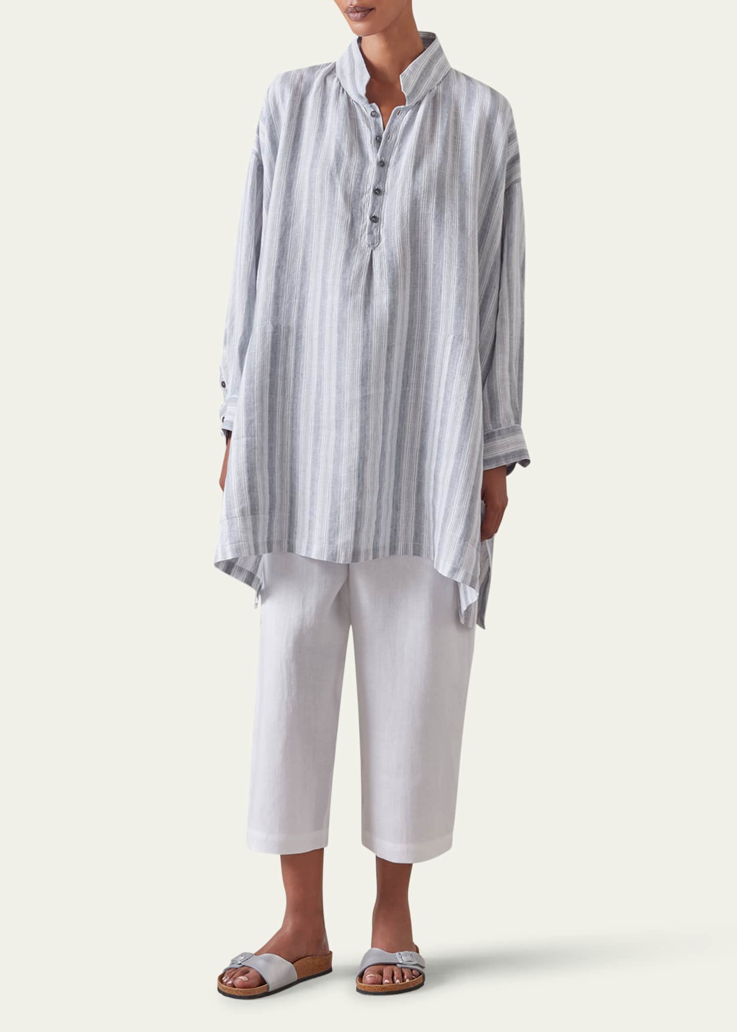 Eskandar Wide A-Line Artists Smock (Long Plus Length) Image 2 of 4