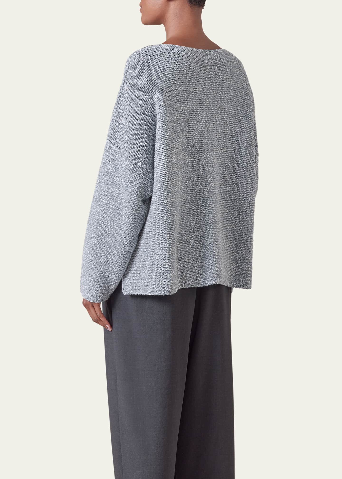 Eskandar Cropped Bateau Sweater Image 3 of 5