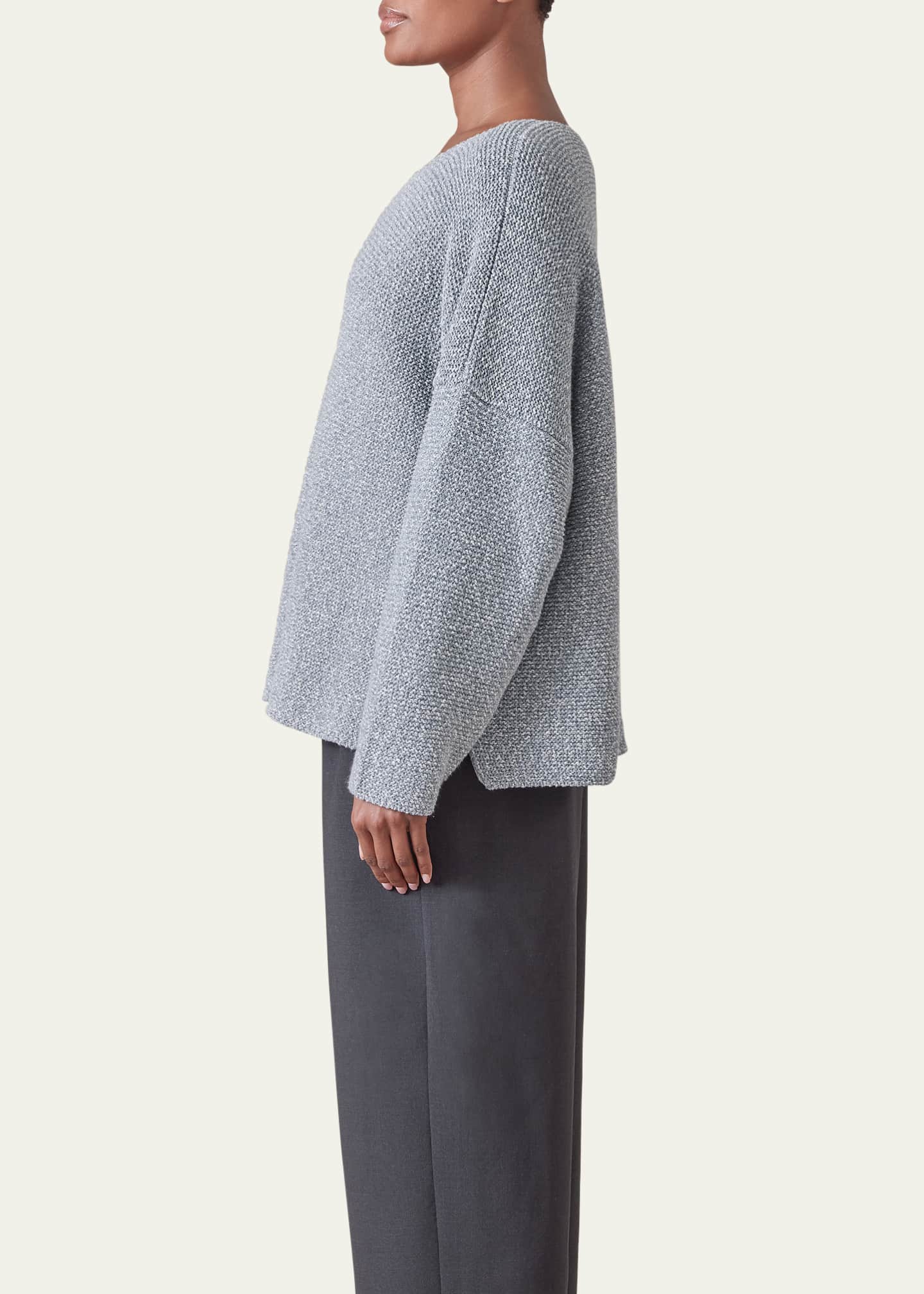 Eskandar Cropped Bateau Sweater Image 4 of 5