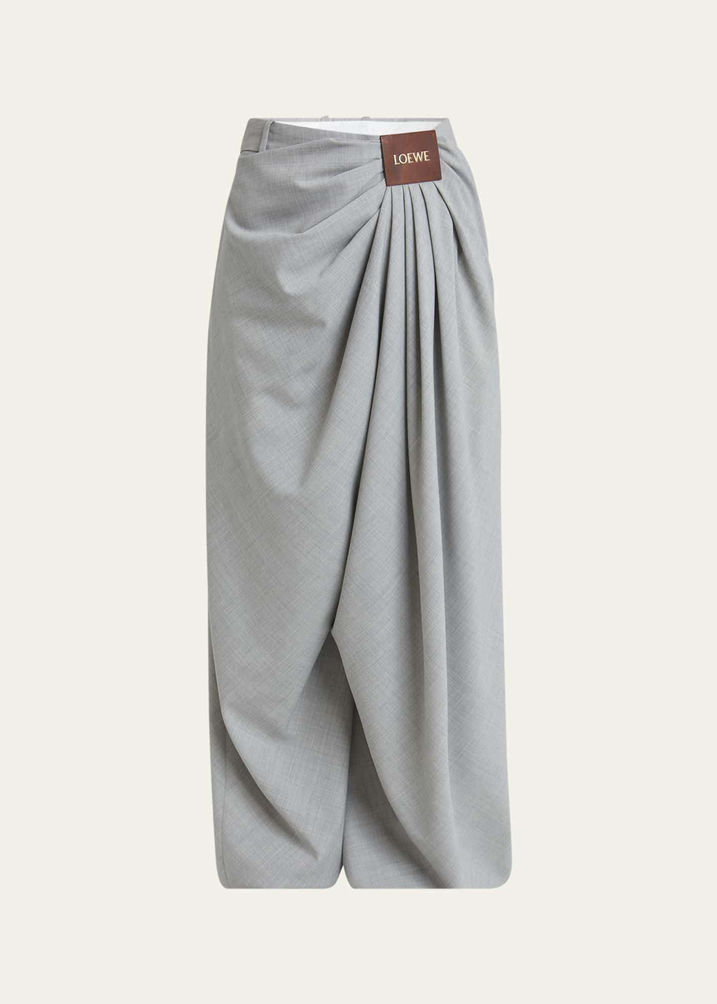 Loewe Draped Loose Wool-Blend Trousers Image 1 of 5