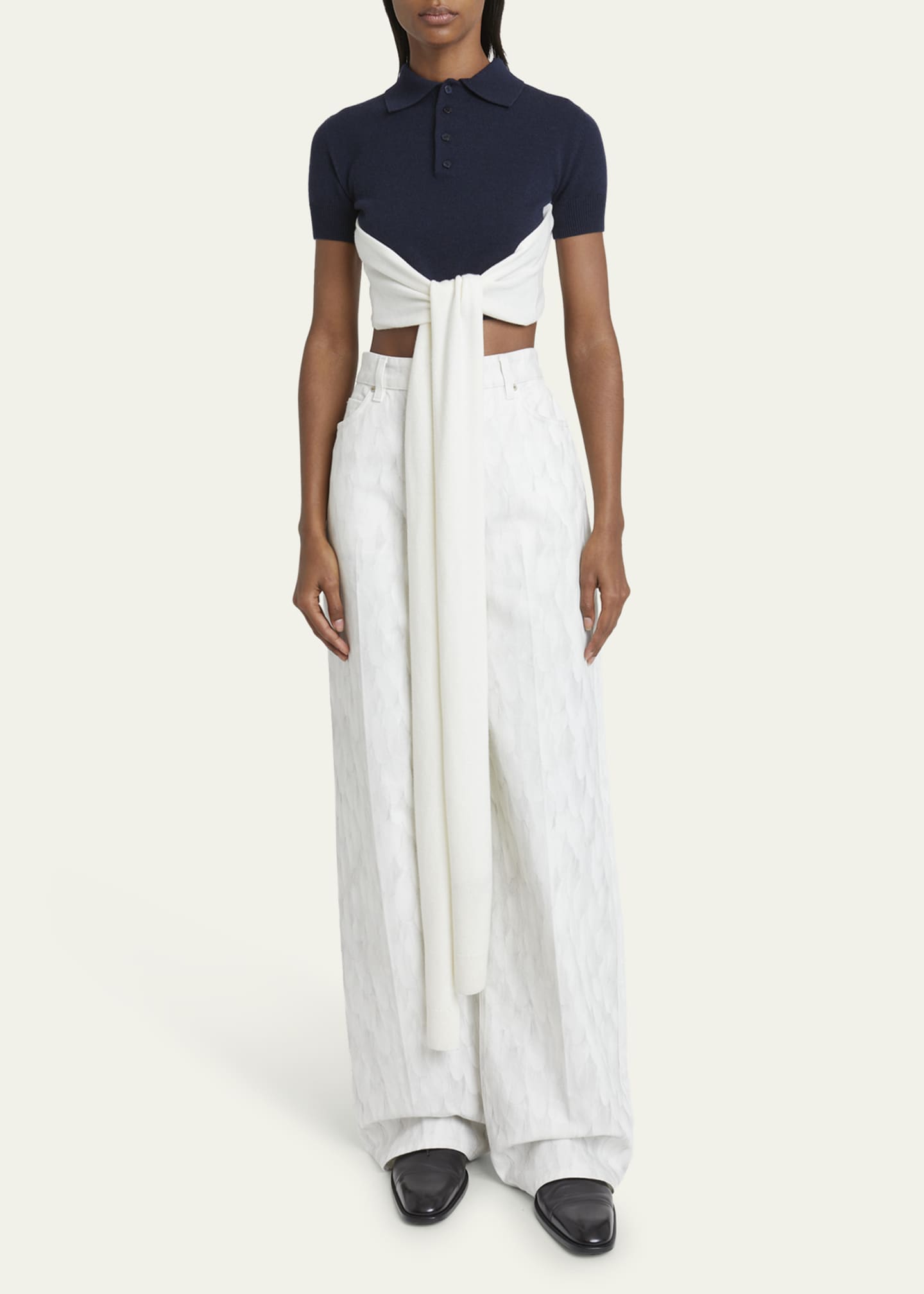 Loewe Feather Printed Denim Pants Image 2 of 5