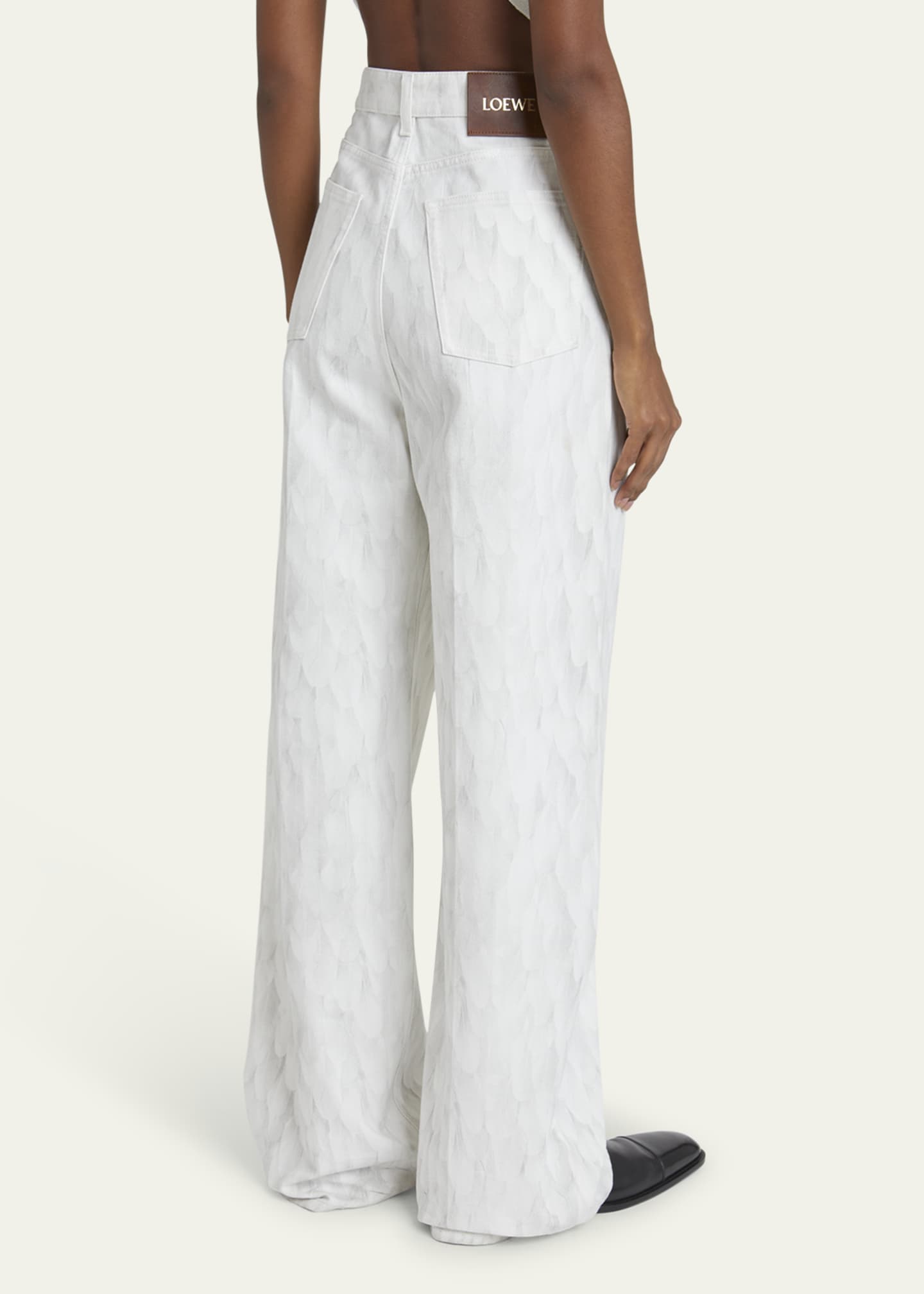 Loewe Feather Printed Denim Pants Image 3 of 5