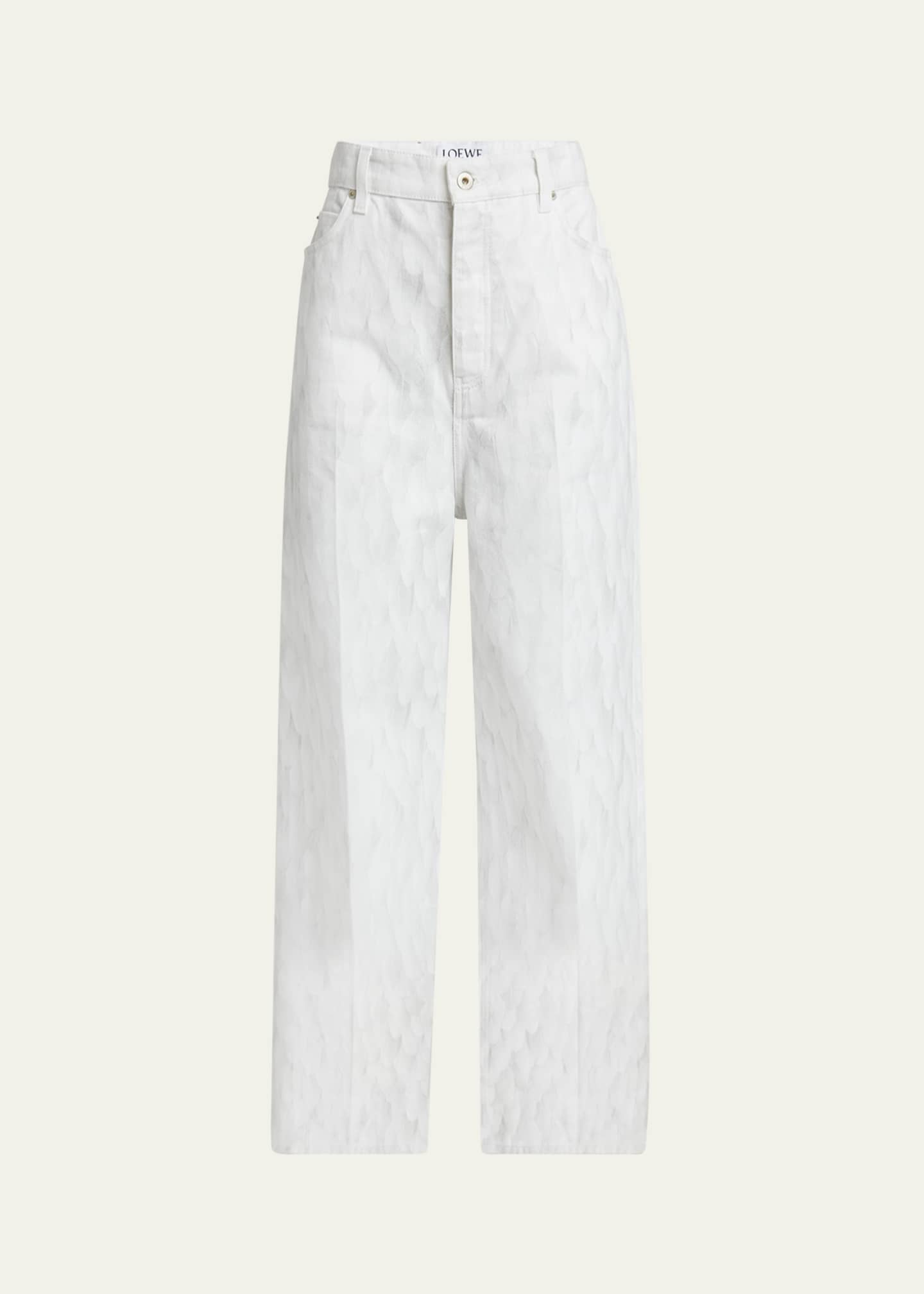Loewe Feather Printed Denim Pants Image 1 of 5