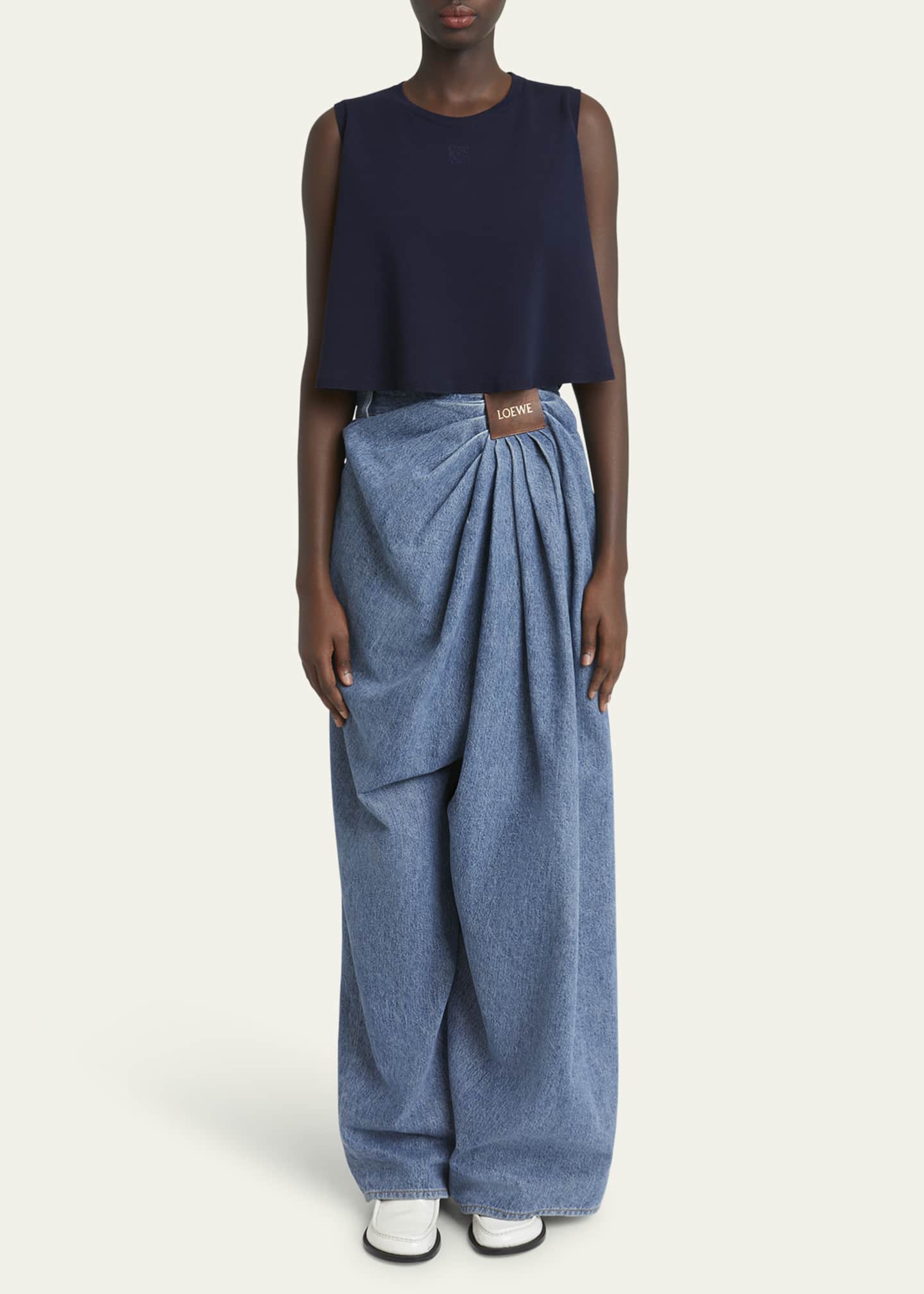 Loewe Draped Loose Mohair Wool Jeans Image 2 of 5