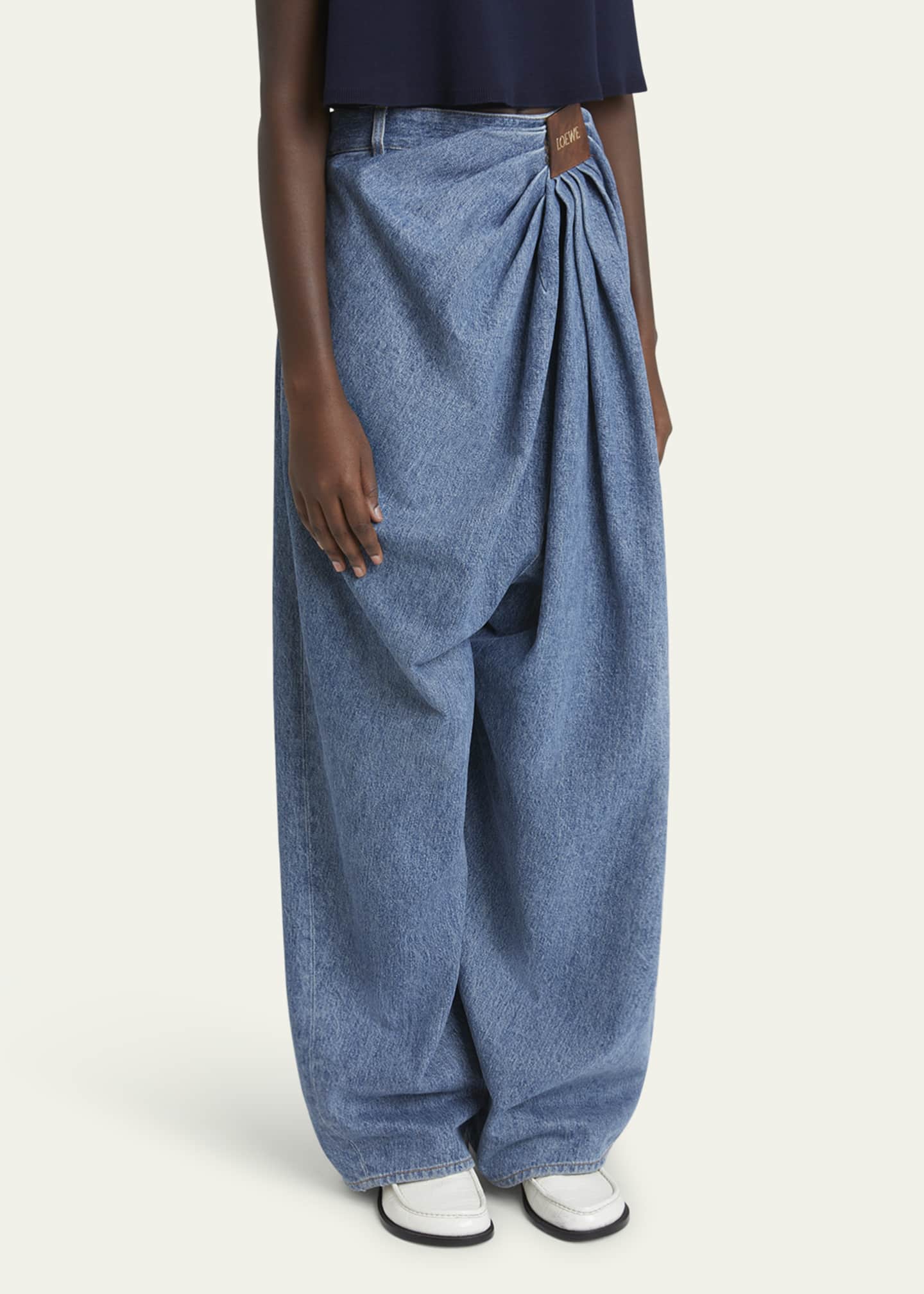 Loewe Draped Loose Mohair Wool Jeans Image 4 of 5
