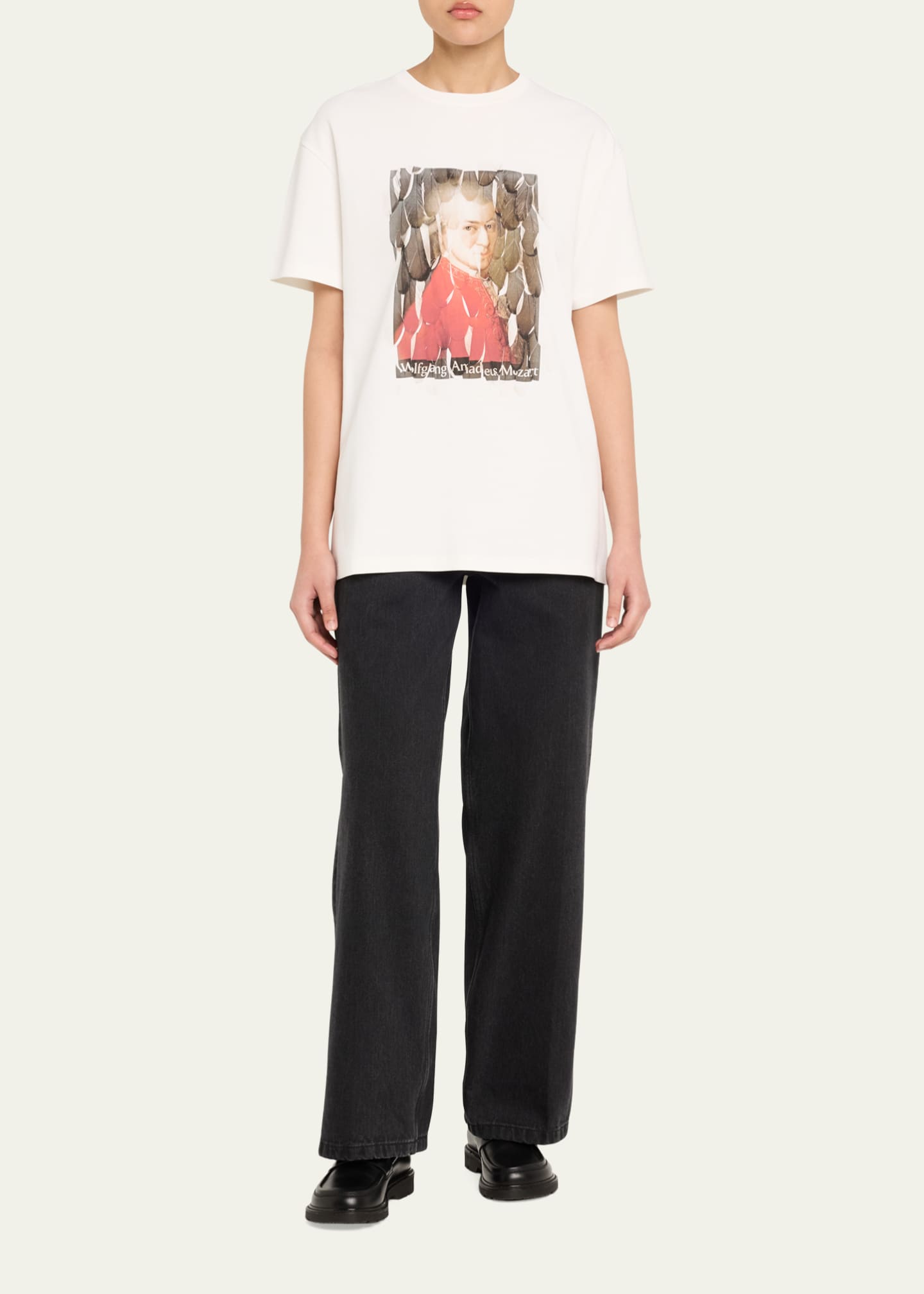 Loewe Feather Mozart Print T-Shirt Image 2 of 5