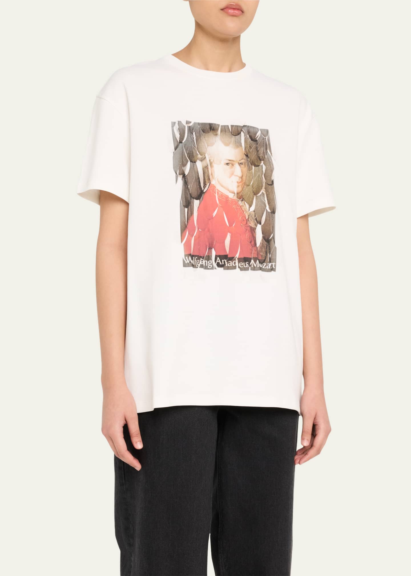 Loewe Feather Mozart Print T-Shirt Image 4 of 5