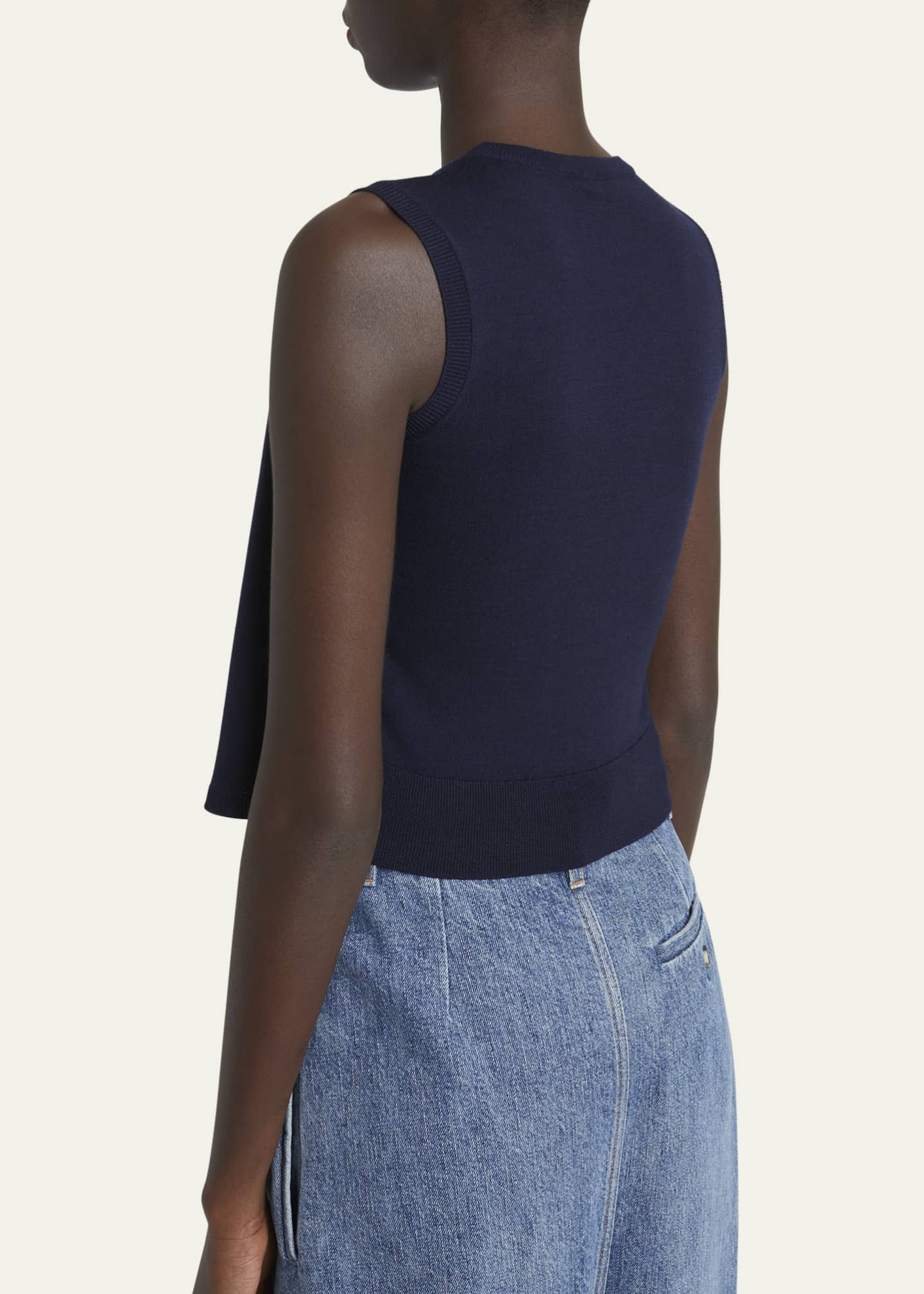 Loewe Double-Layer Anagram Sleeveless Wool Sweater Image 3 of 5