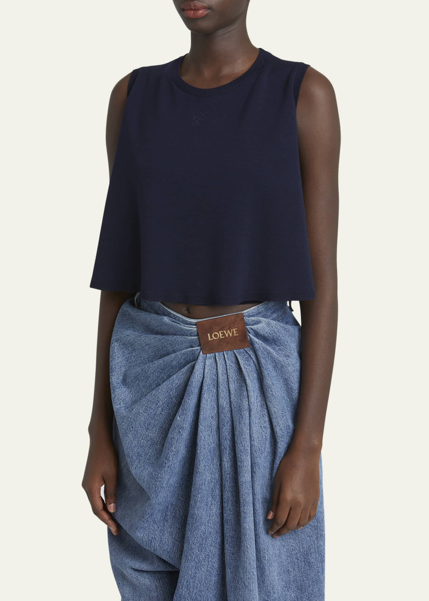 Loewe Double-Layer Anagram Sleeveless Wool Sweater Image 4 of 5