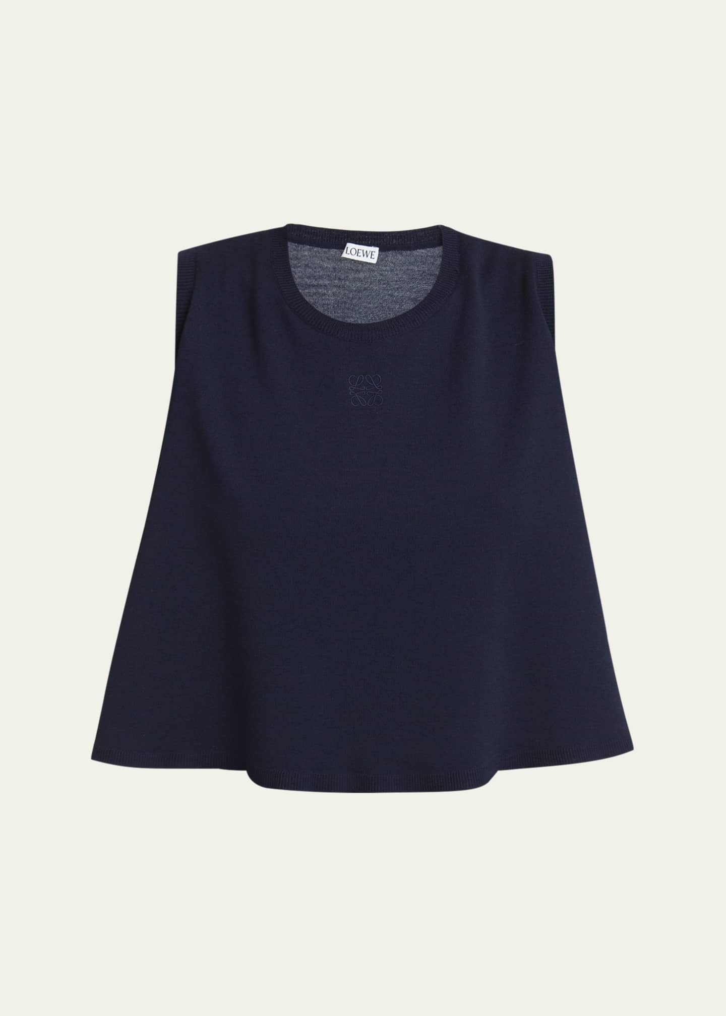 Loewe Double-Layer Anagram Sleeveless Wool Sweater Image 1 of 5