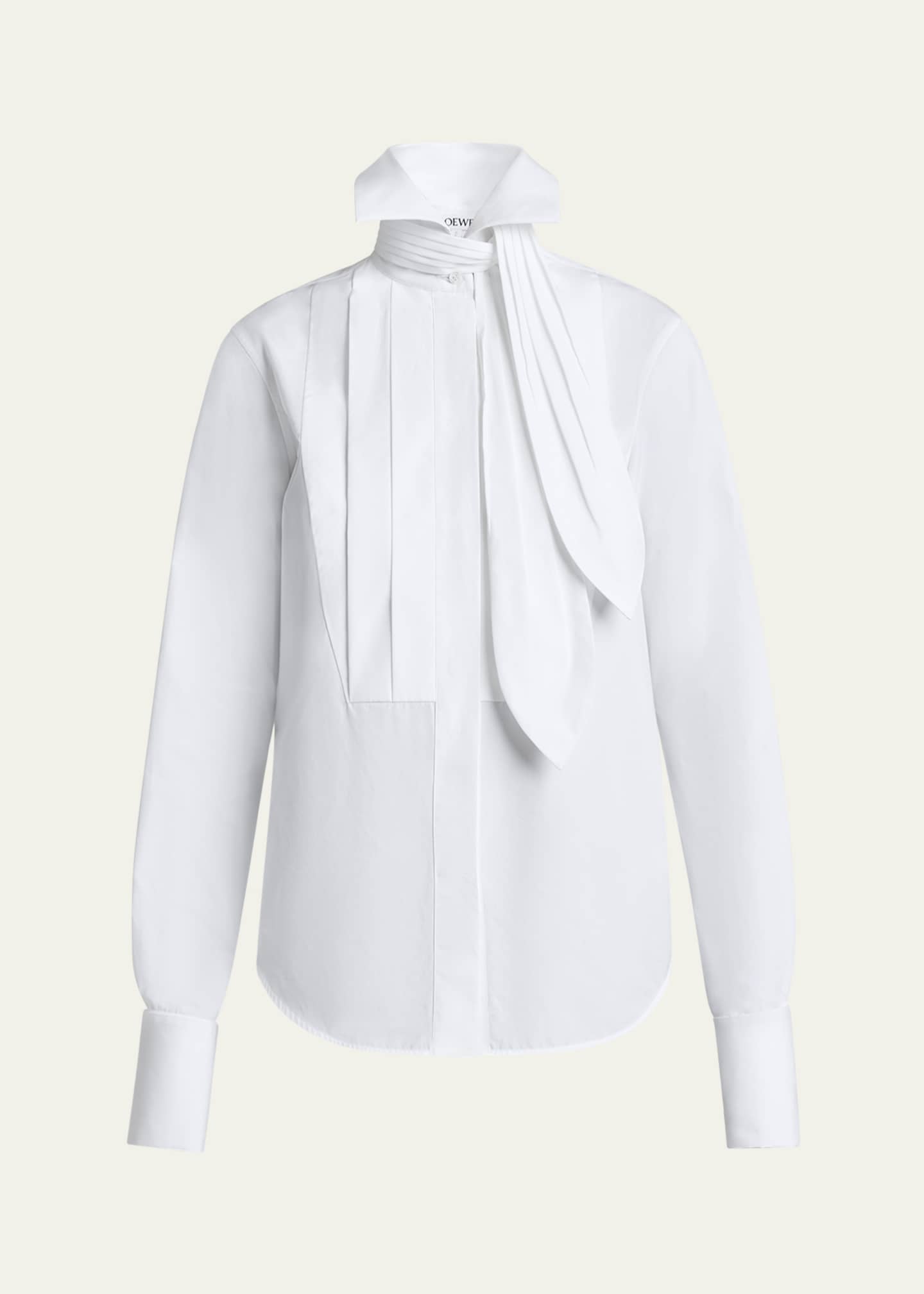 Loewe Neck-Tie Poplin Blouse Image 1 of 5