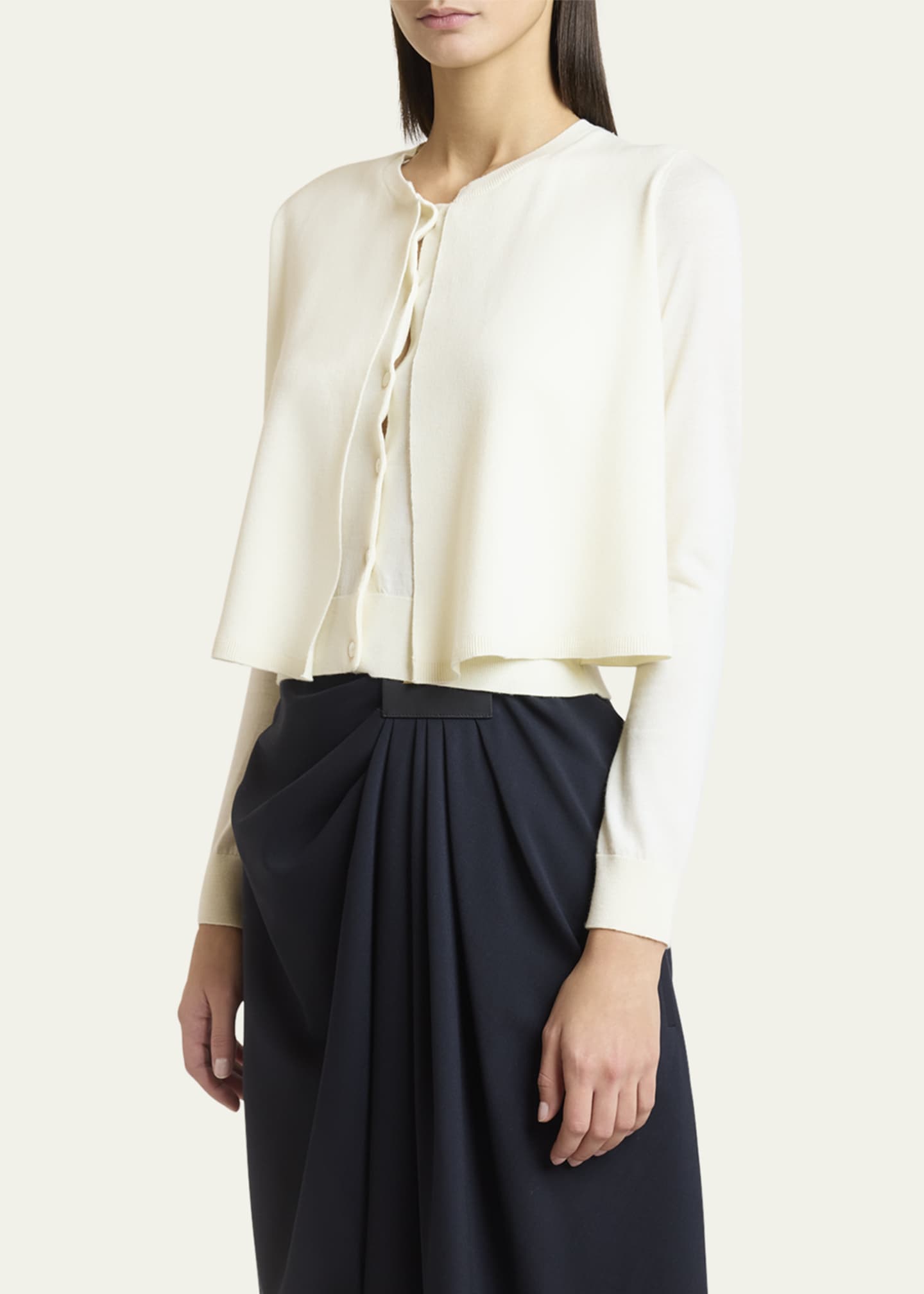 Loewe Layered Cropped Wool Cardigan Image 4 of 5