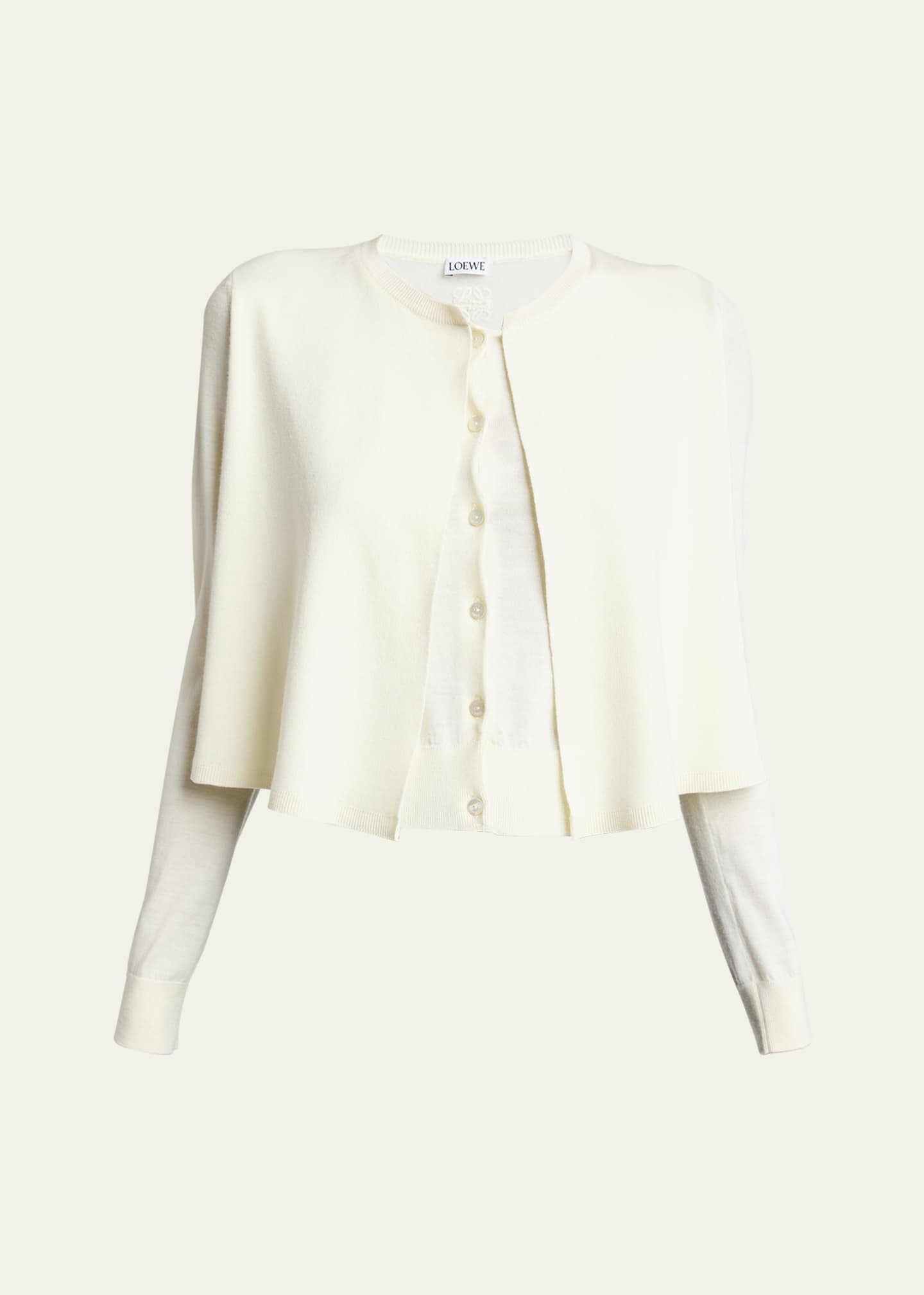 Loewe Layered Cropped Wool Cardigan Image 1 of 5