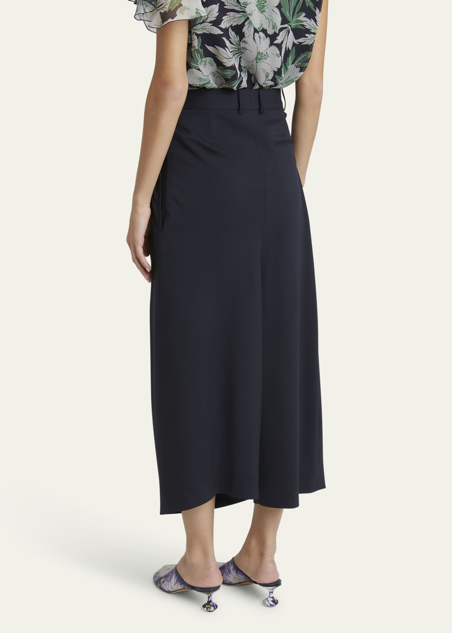 Loewe Cropped Draped Wool Trousers Image 3 of 5