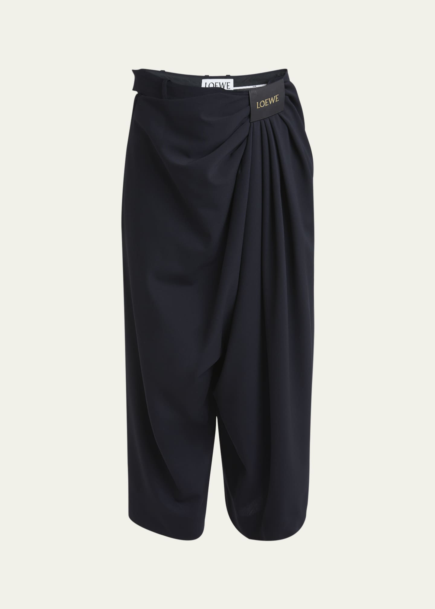 Loewe Cropped Draped Wool Trousers Image 1 of 5